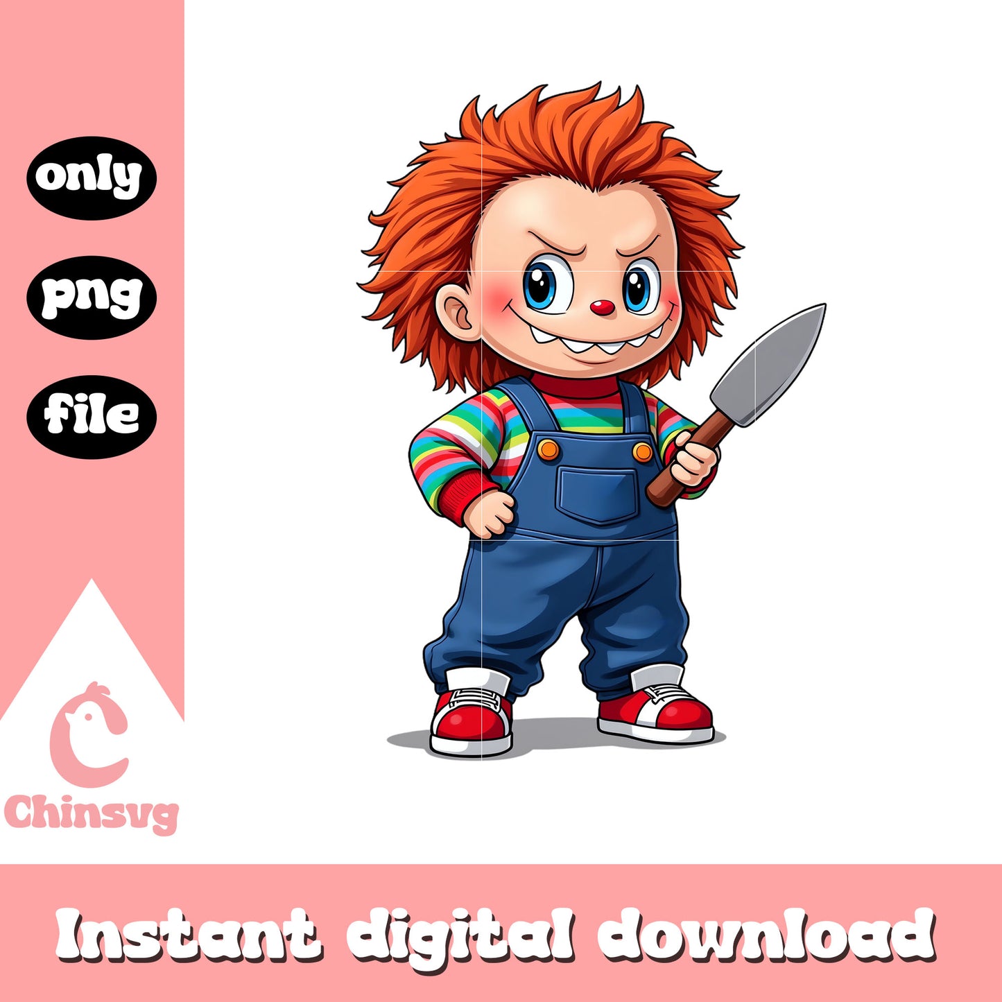 Labubu baby chucky doll clipart png, chucky horror movie png