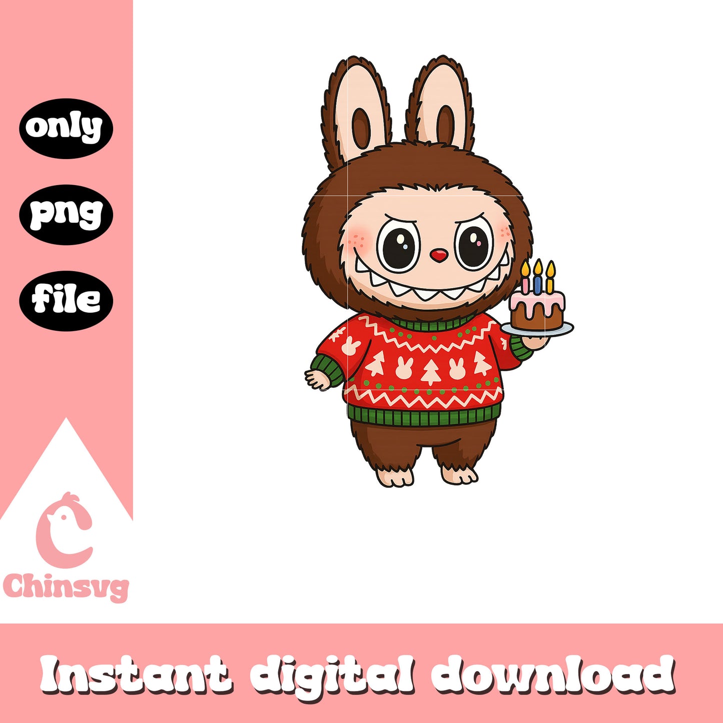 Labubu christmas cake design png, labubu blind boxes png