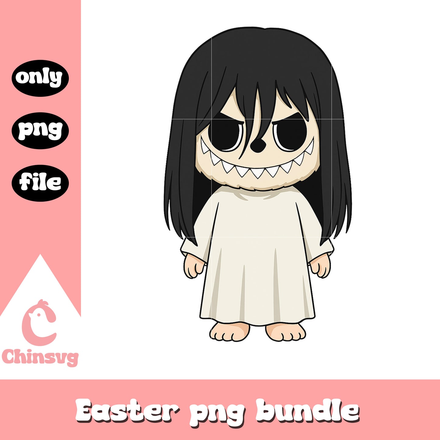 Labubu ghost doll clothes design png, japanese ghost png