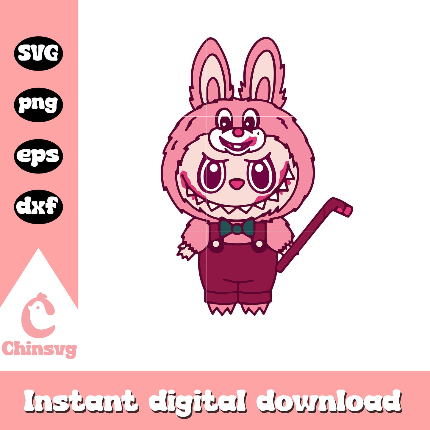 Labubu horror bear design svg, labubu baby svg, halloween svg