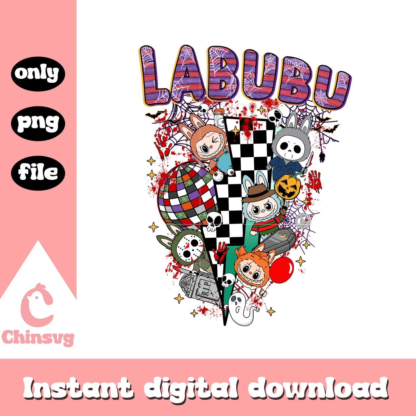 Labubu horror killers halloween png, rocky horror characters png