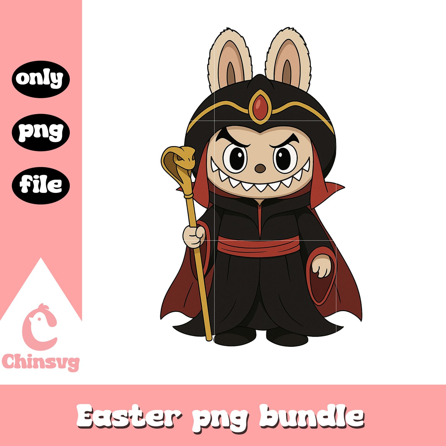 Labubu jafar doll clothes design png, jafar aladdin png