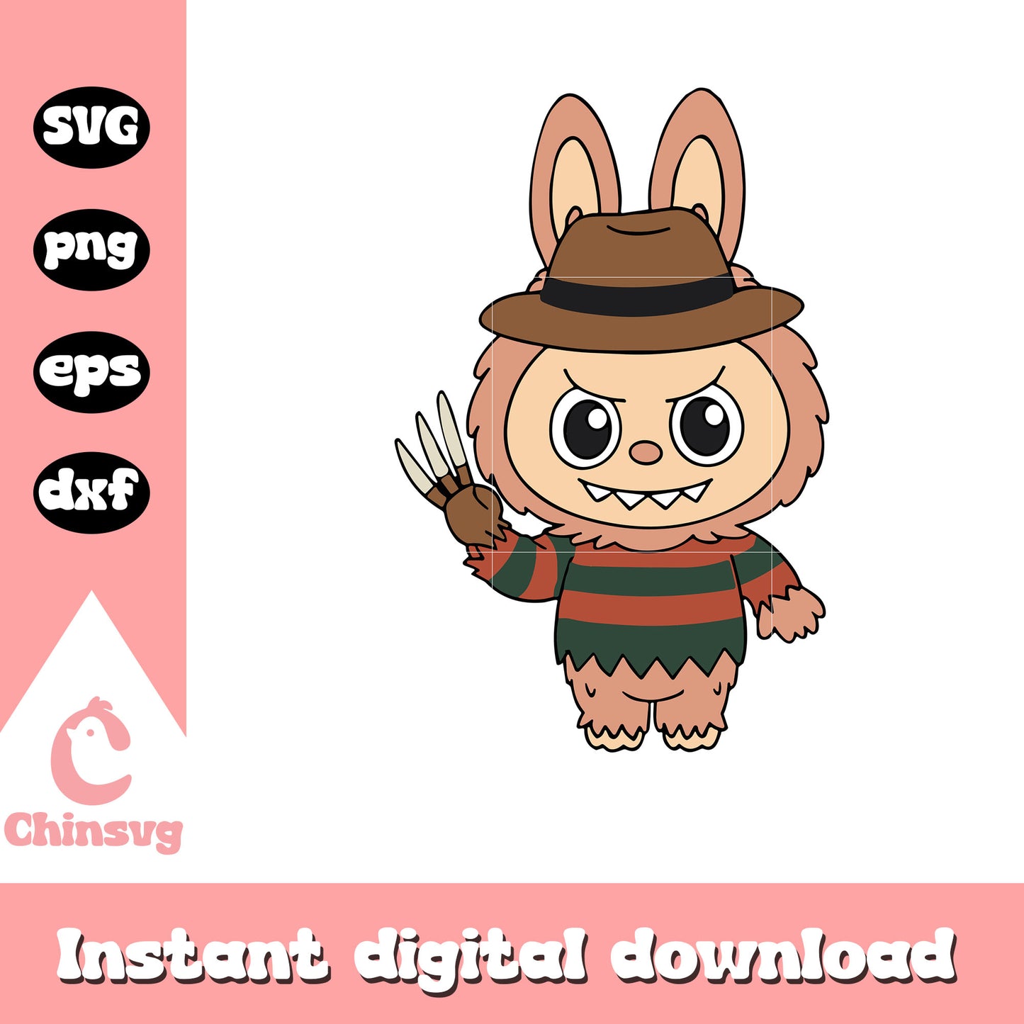 Labubu michael myers clothes clipart svg, michael myers art svg