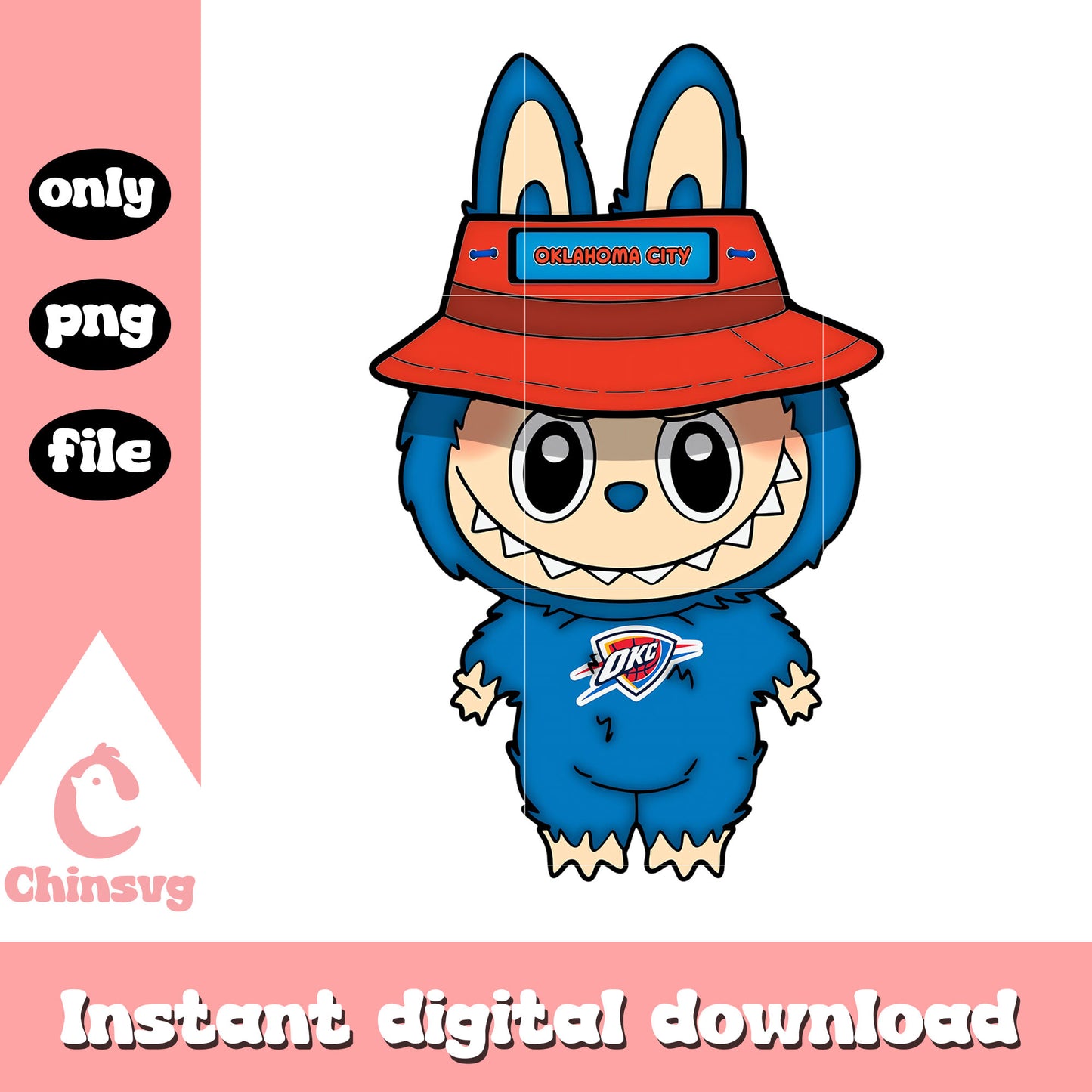 Labubu oklahoma city thunder clothes png, oklahoma city thunder png