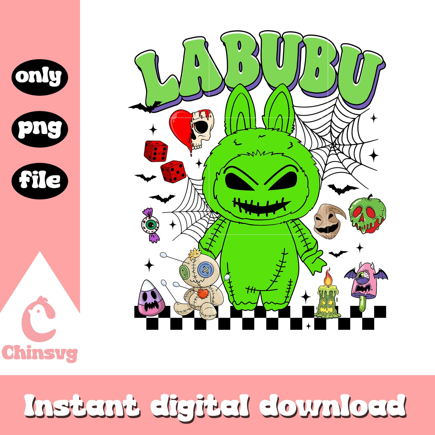 Labubu oogie boogie clipart png, boogie nightmare before christmas png