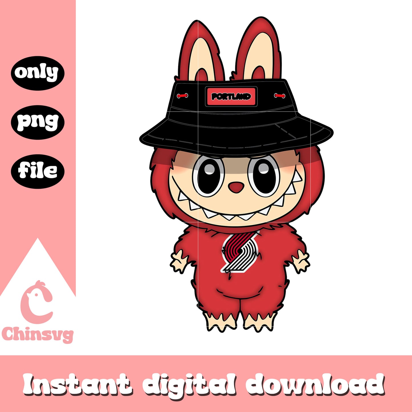 Labubu portland trail_blazers clothes png, portland trail_blazers png