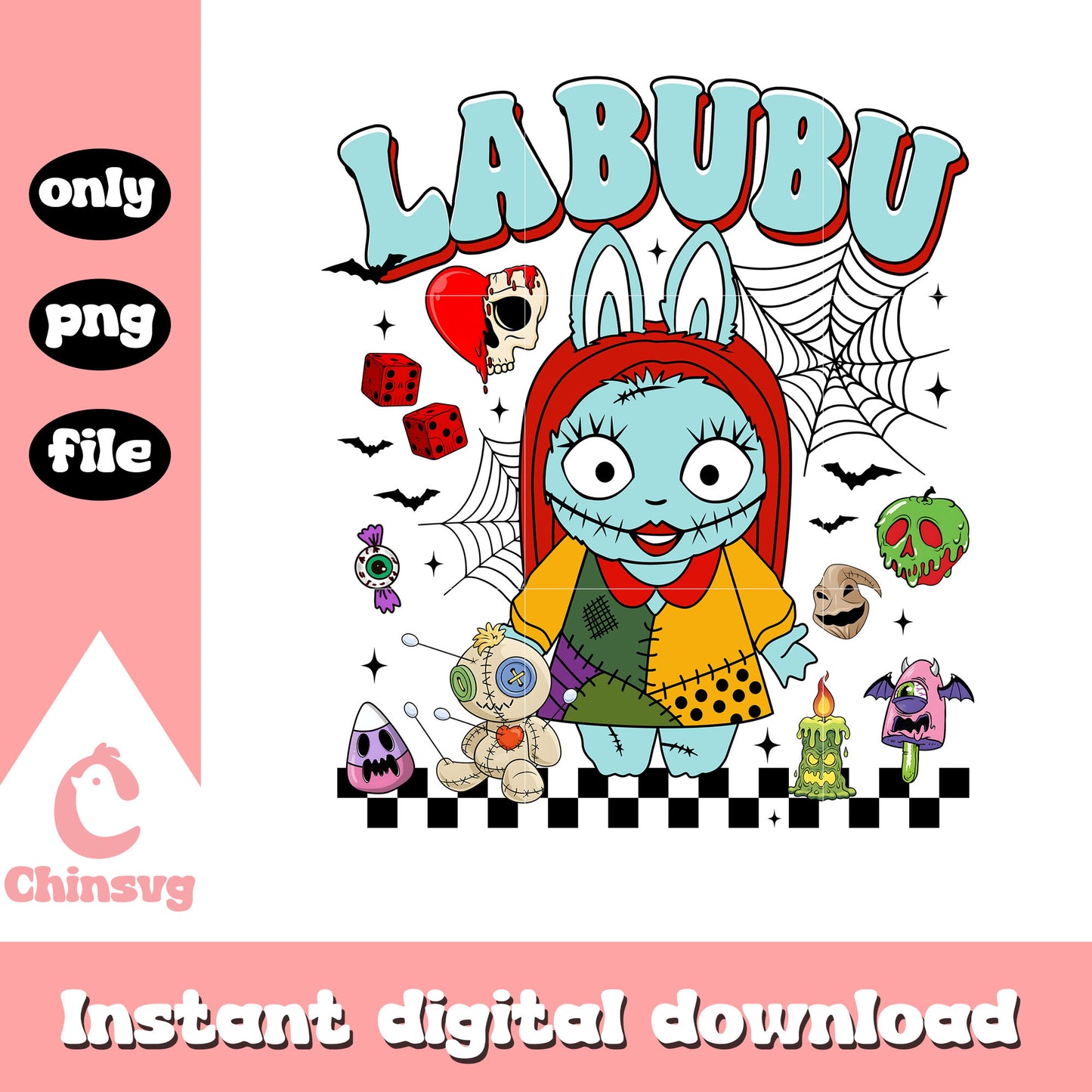 Labubu sally clipart png, sally nightmare before christmas png