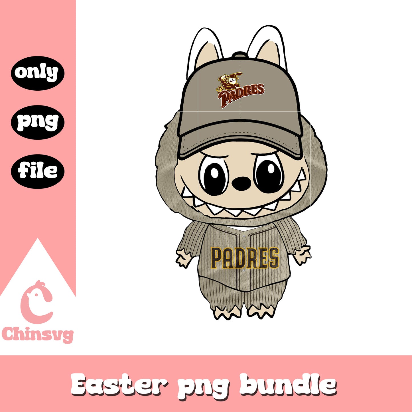 Labubu san diego padres doll clothes png, san diego padres png