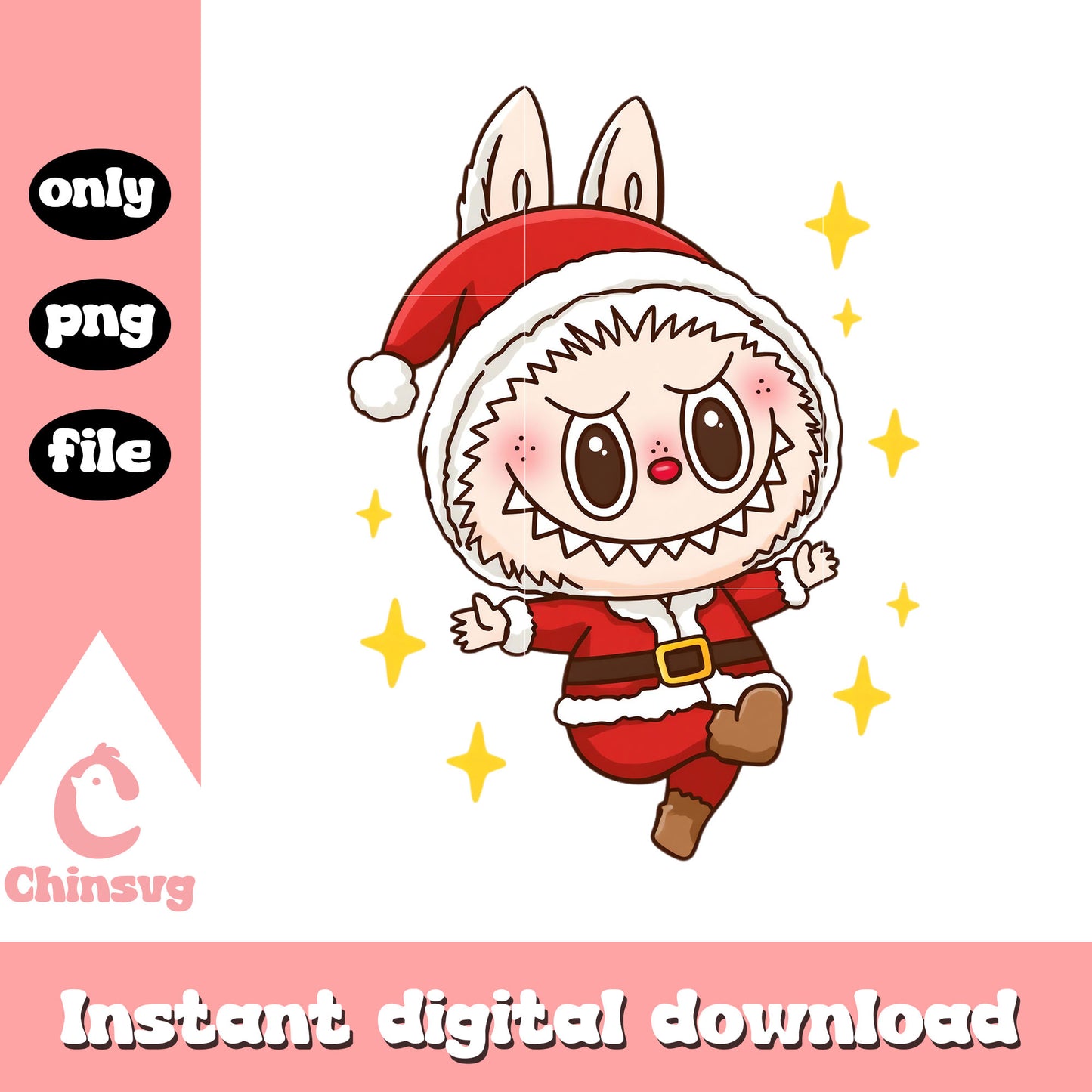 Labubu santa claus clothes cosplay png, santa claus png