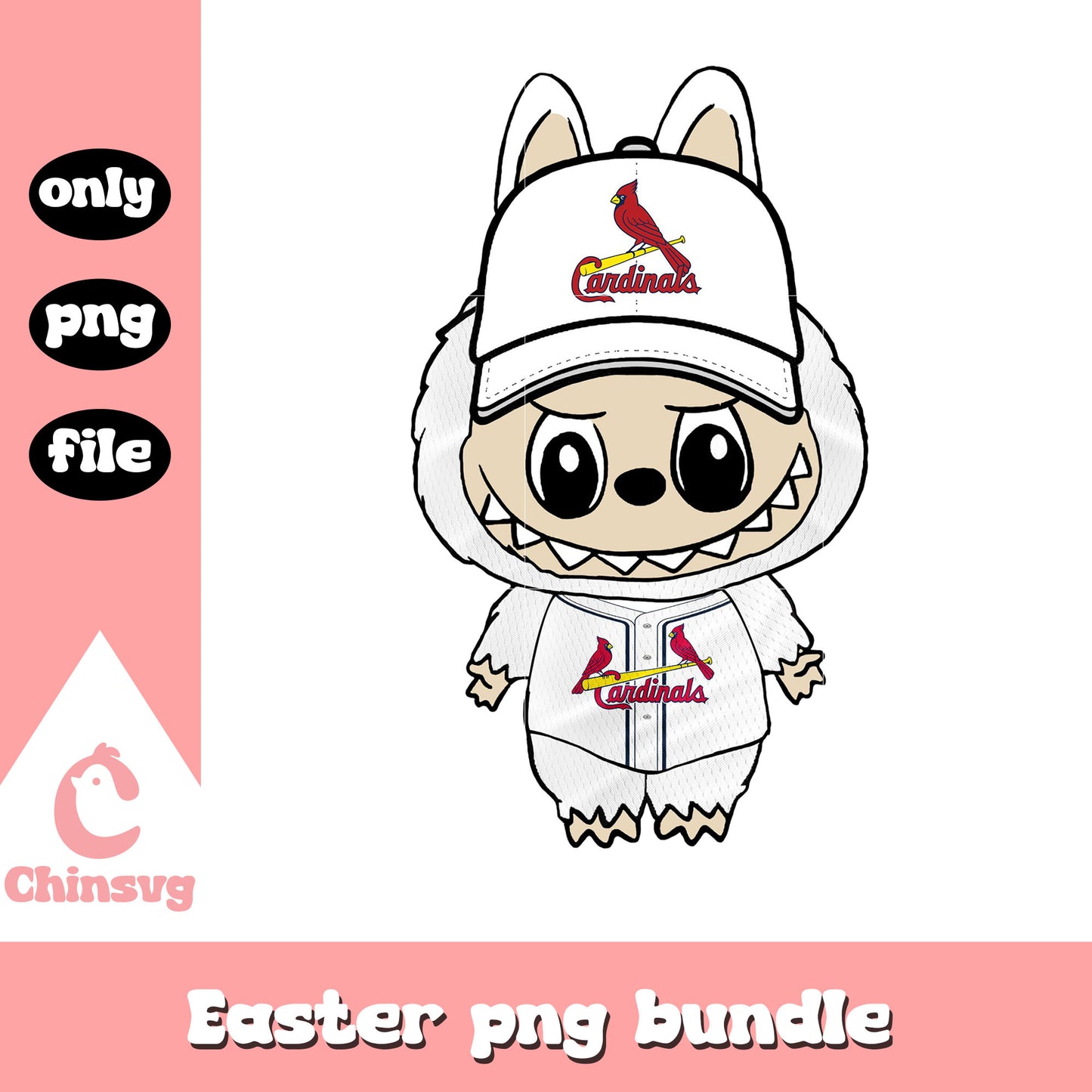 Labubu st. louis cardinals doll clothes png, st. louis cardinals png