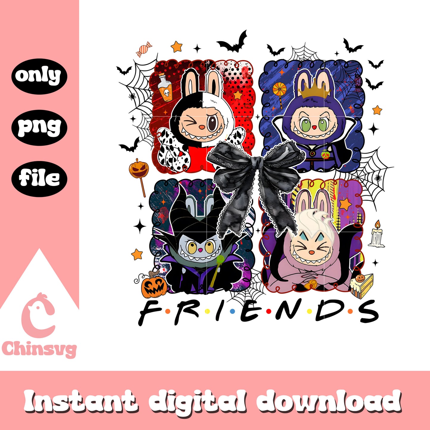 Labubu the devil friends coquette bow png, labubu images cartoon png