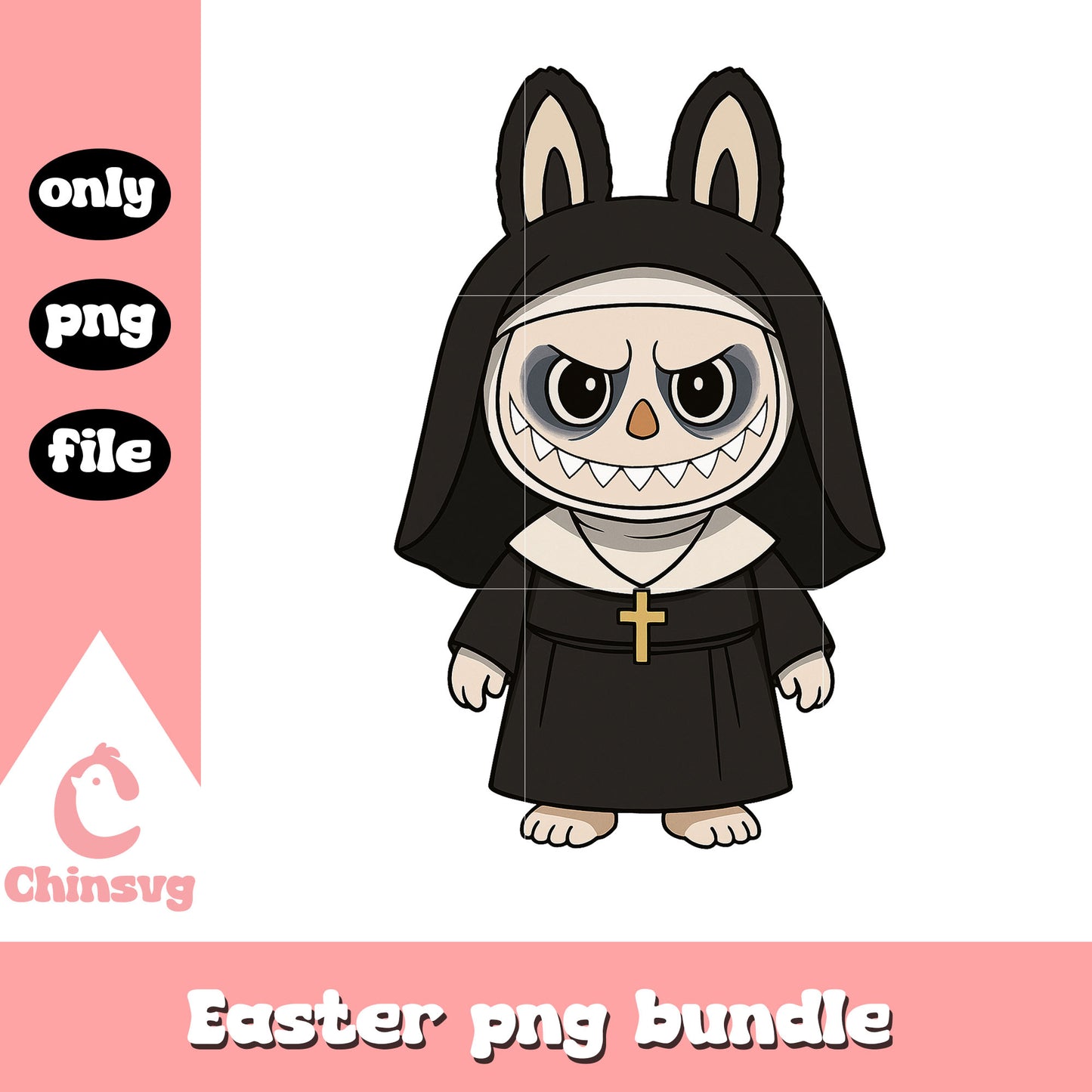 Labubu valak doll drawing design png, the nun png, labubu png