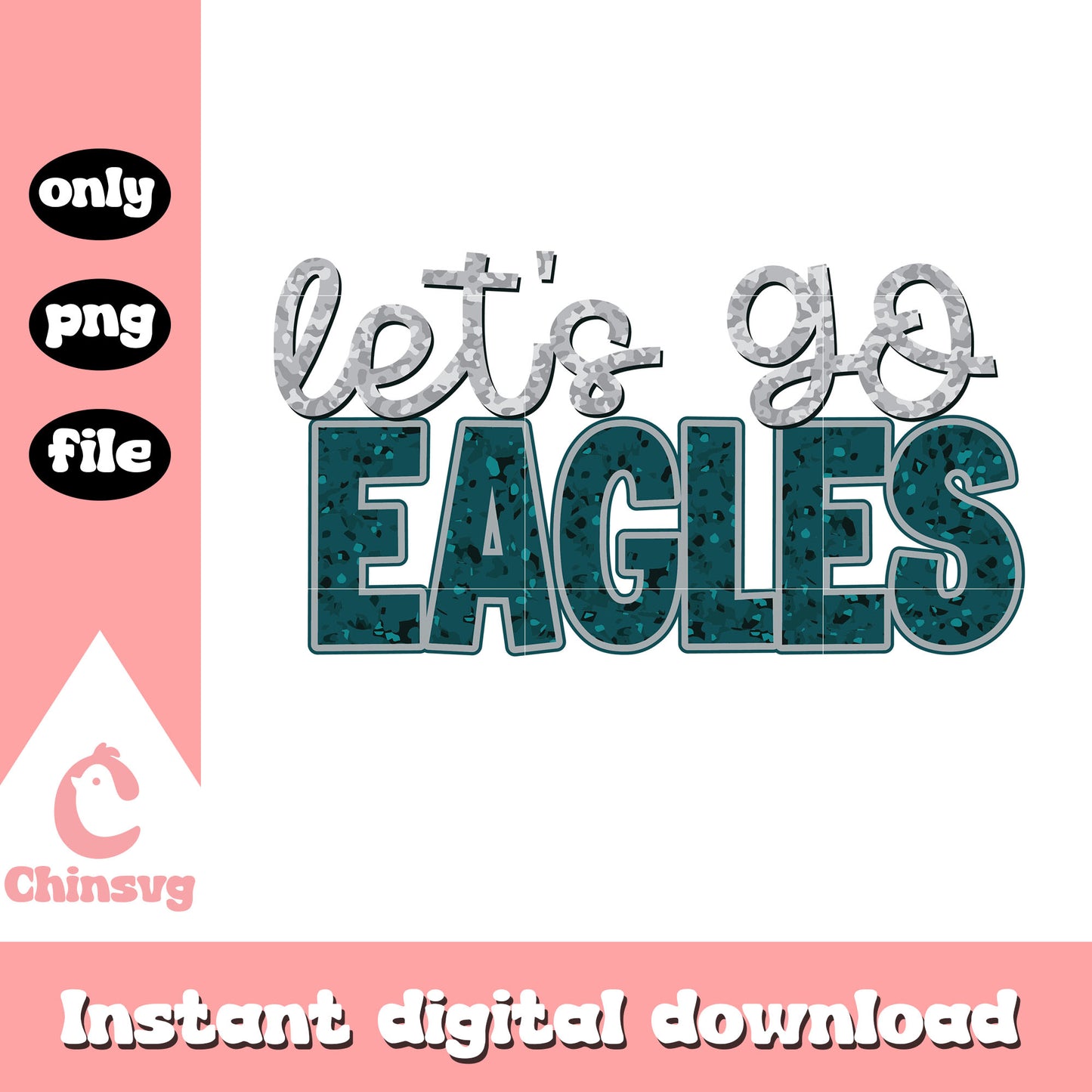 Le'ts go eagles football font design svg, Philadelphia Eagles team svg