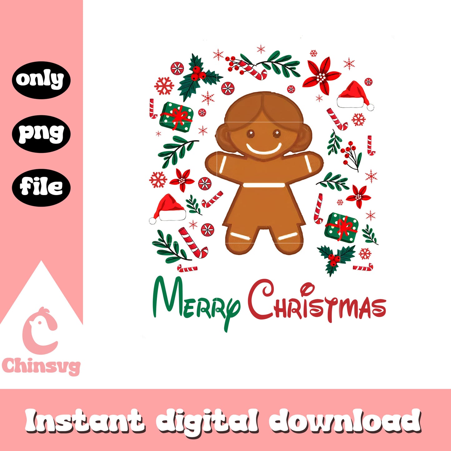 Leia gingerbread merry christmas png, leia star wars png