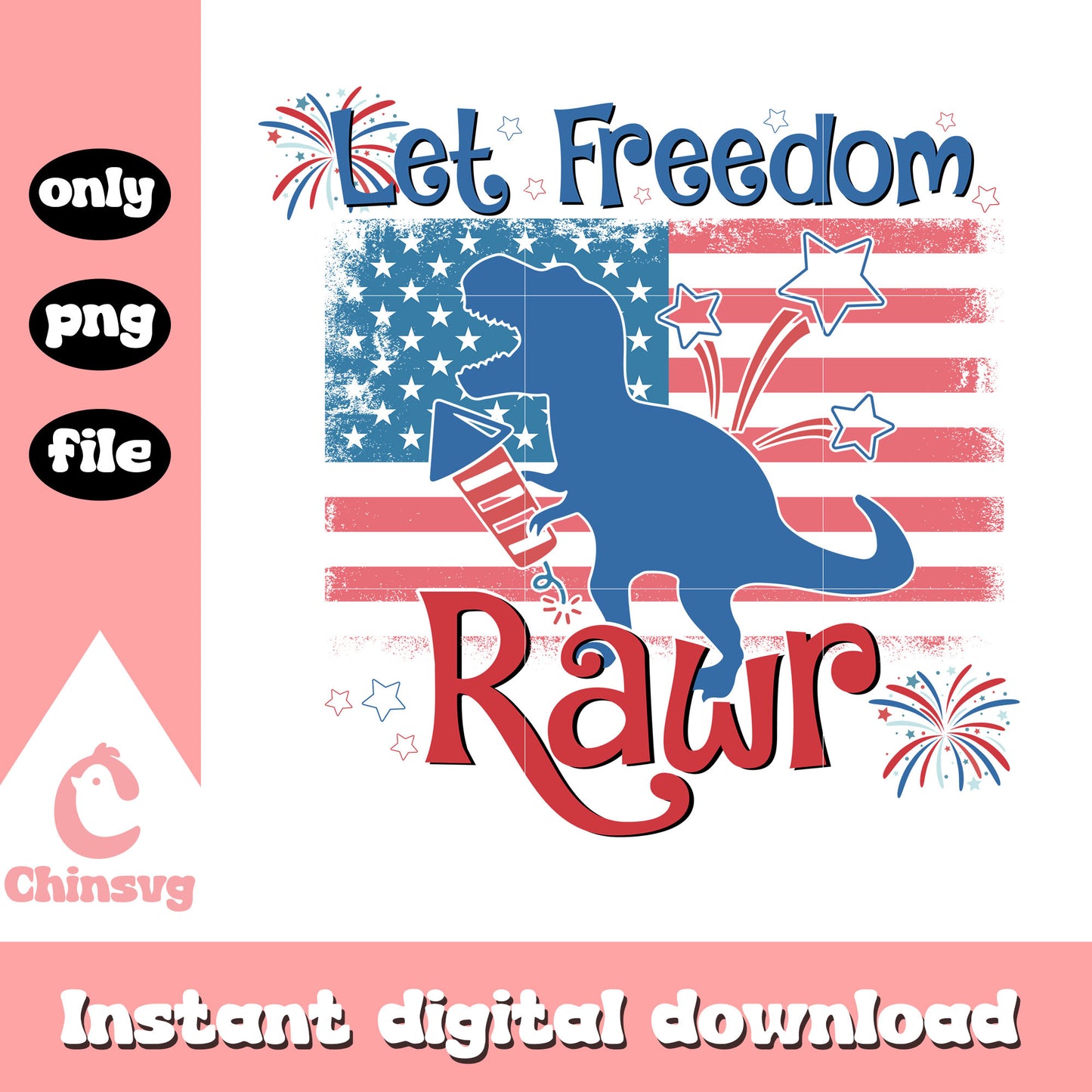 Let freedom rawr dragon usa flag png, usa flag colorful png