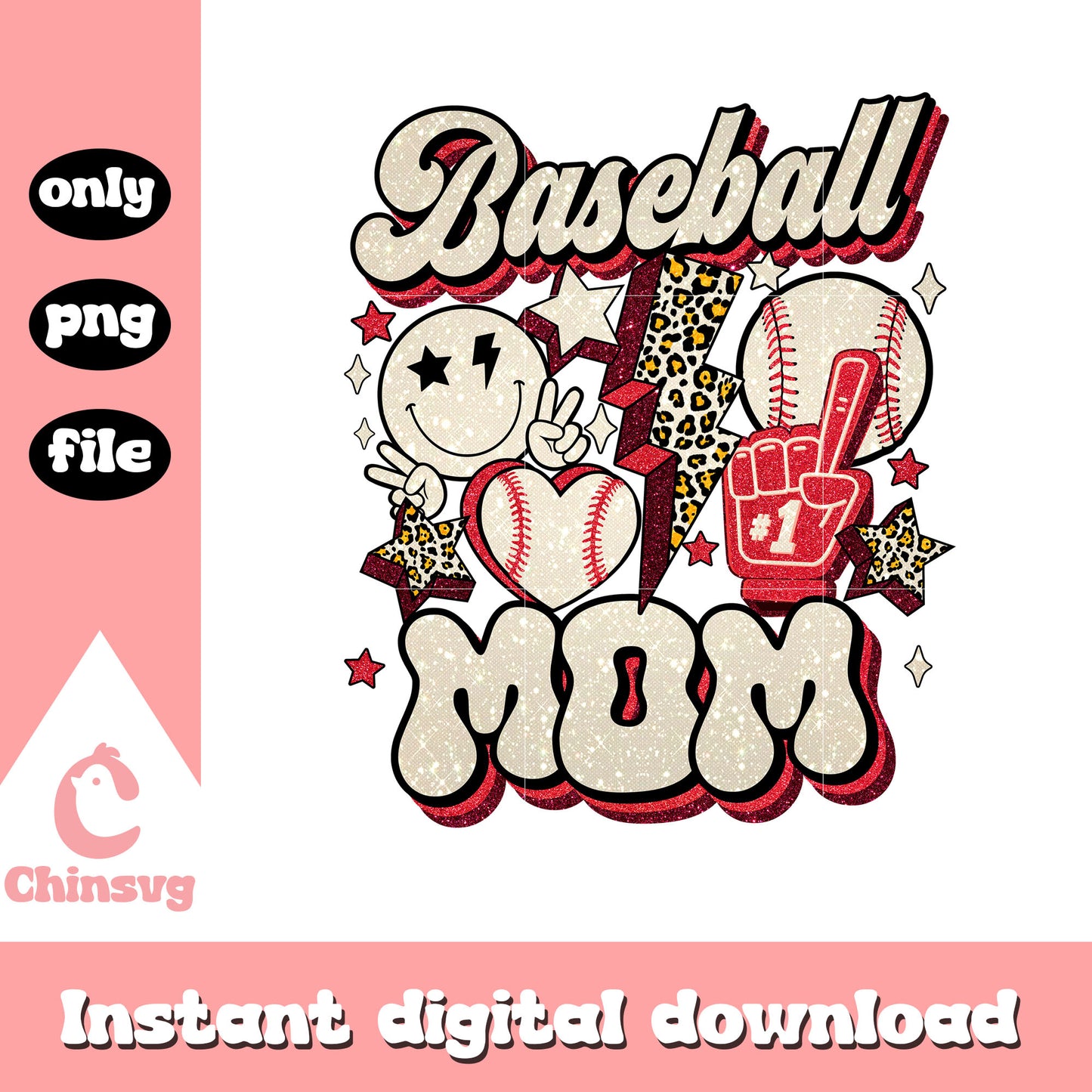 Lightning bolt mom baseball png, baseball png, lightning bolt png