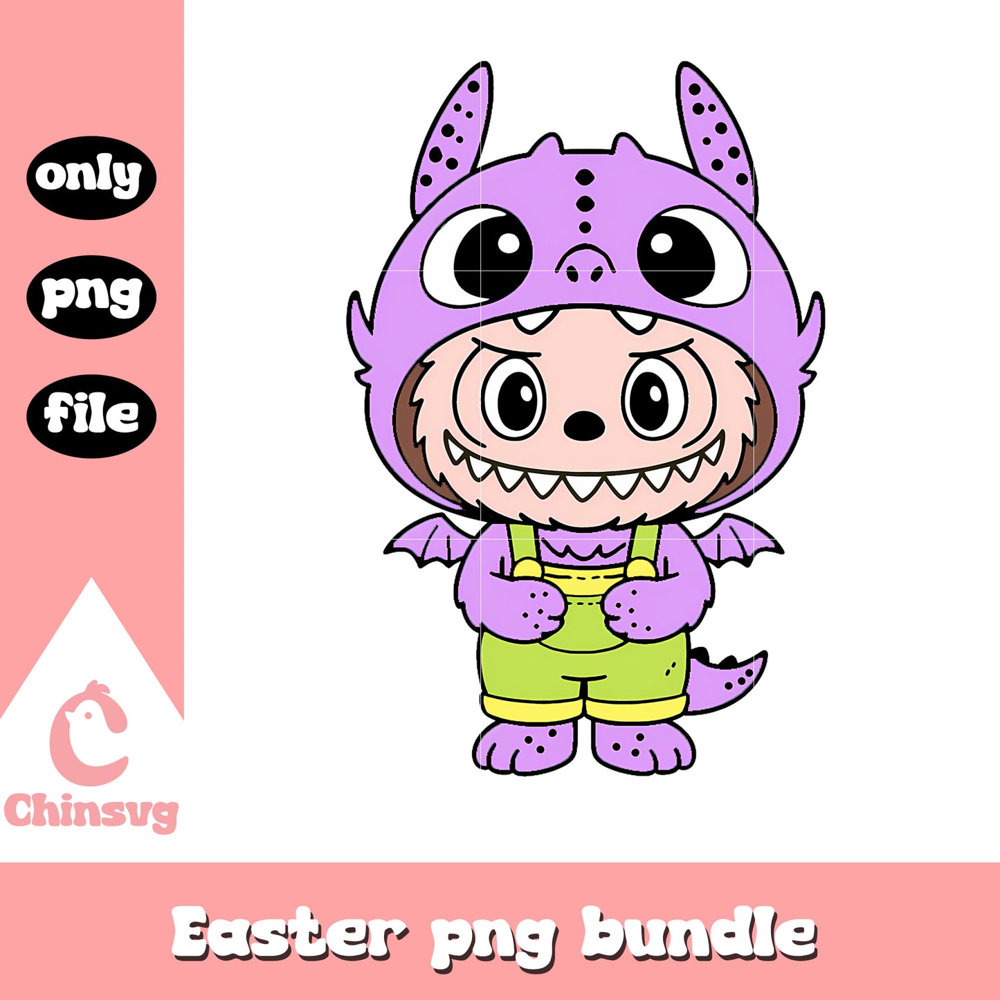 Light purple baby dragon labubu cute doll png, labubu toy png