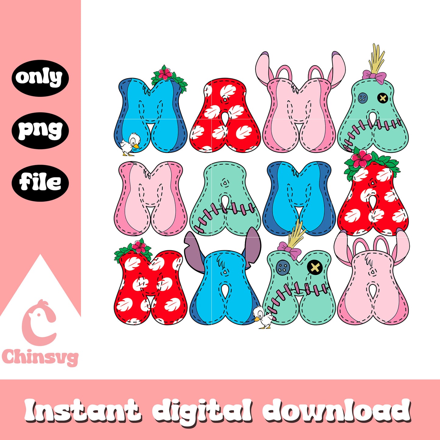 Lilo and stitch mama font design png, stitch and lilo png