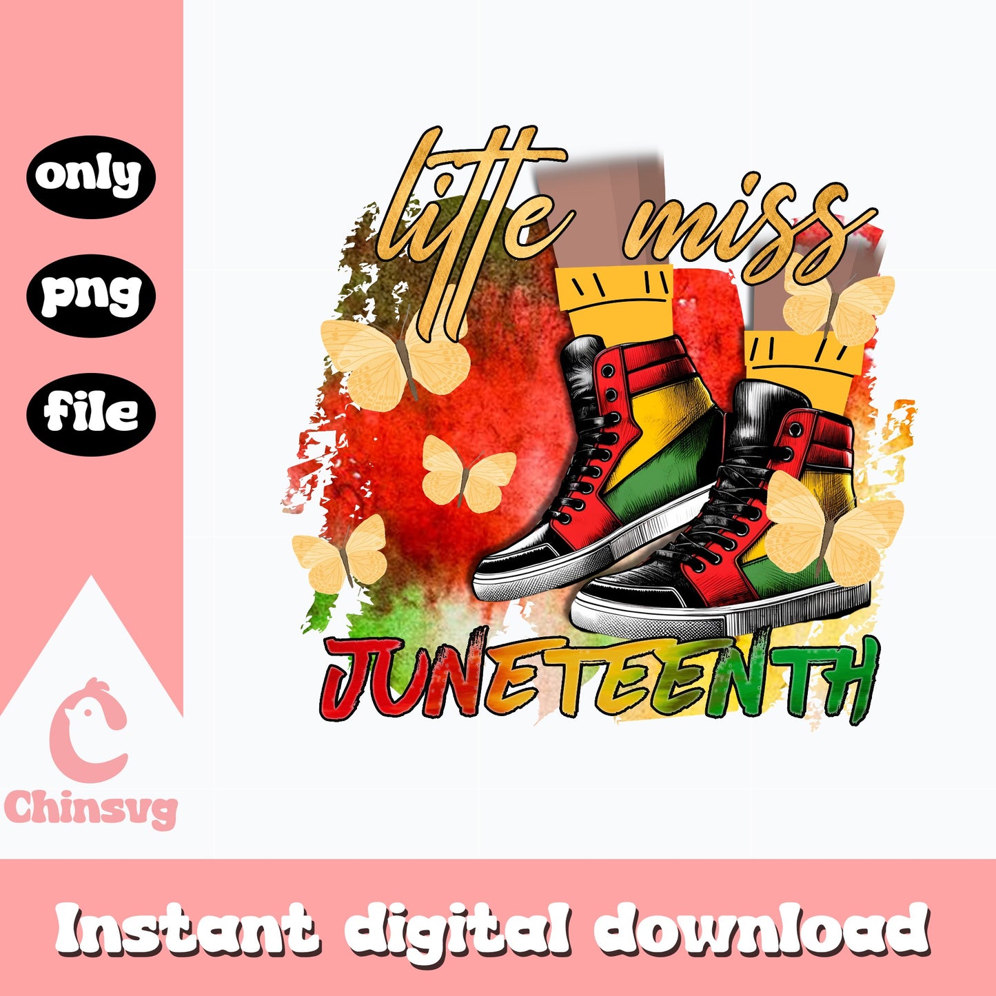 Little Miss Juneteenth PNG, Black History Sneakers PNG, Juneteenth PNG
