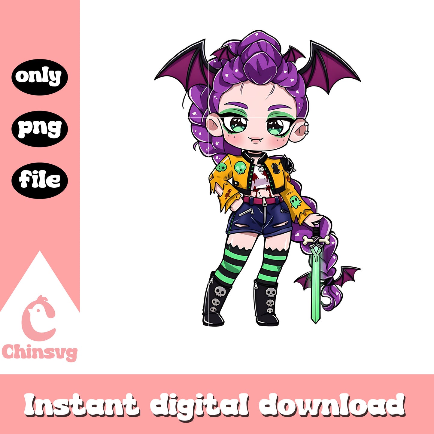 Little devil rumi design png, kpop demon hunters rumi png