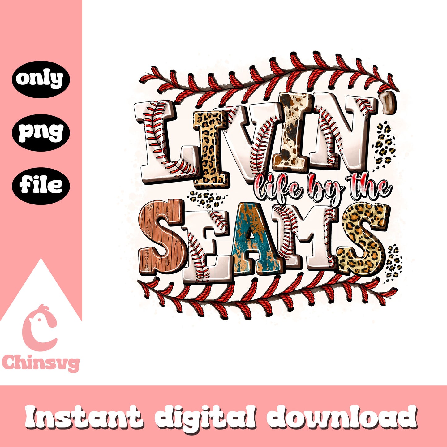 Livin life by the seams vintage font design png, font design png
