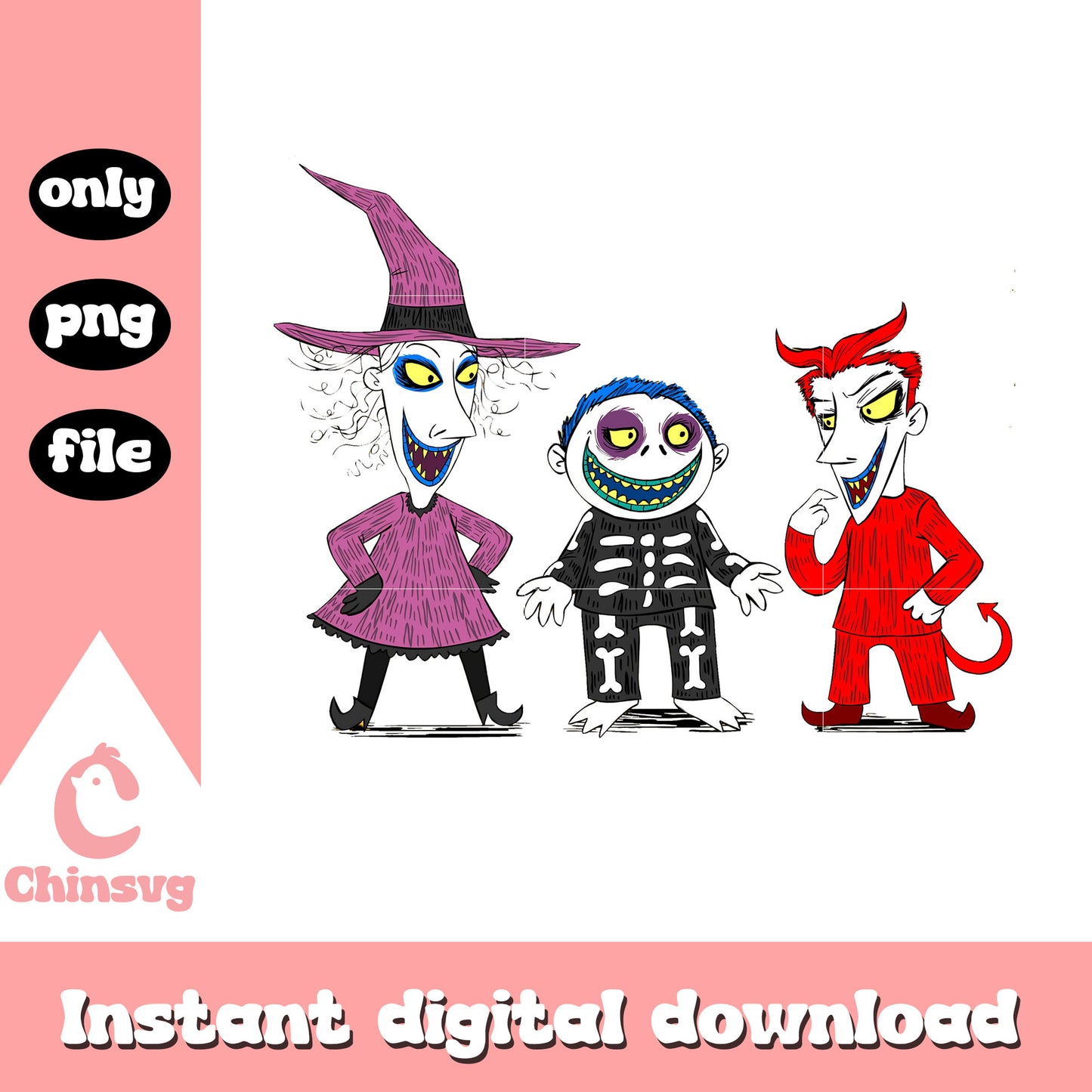 Lock shock barrel gothic clipart png, nightmare before christmas film png