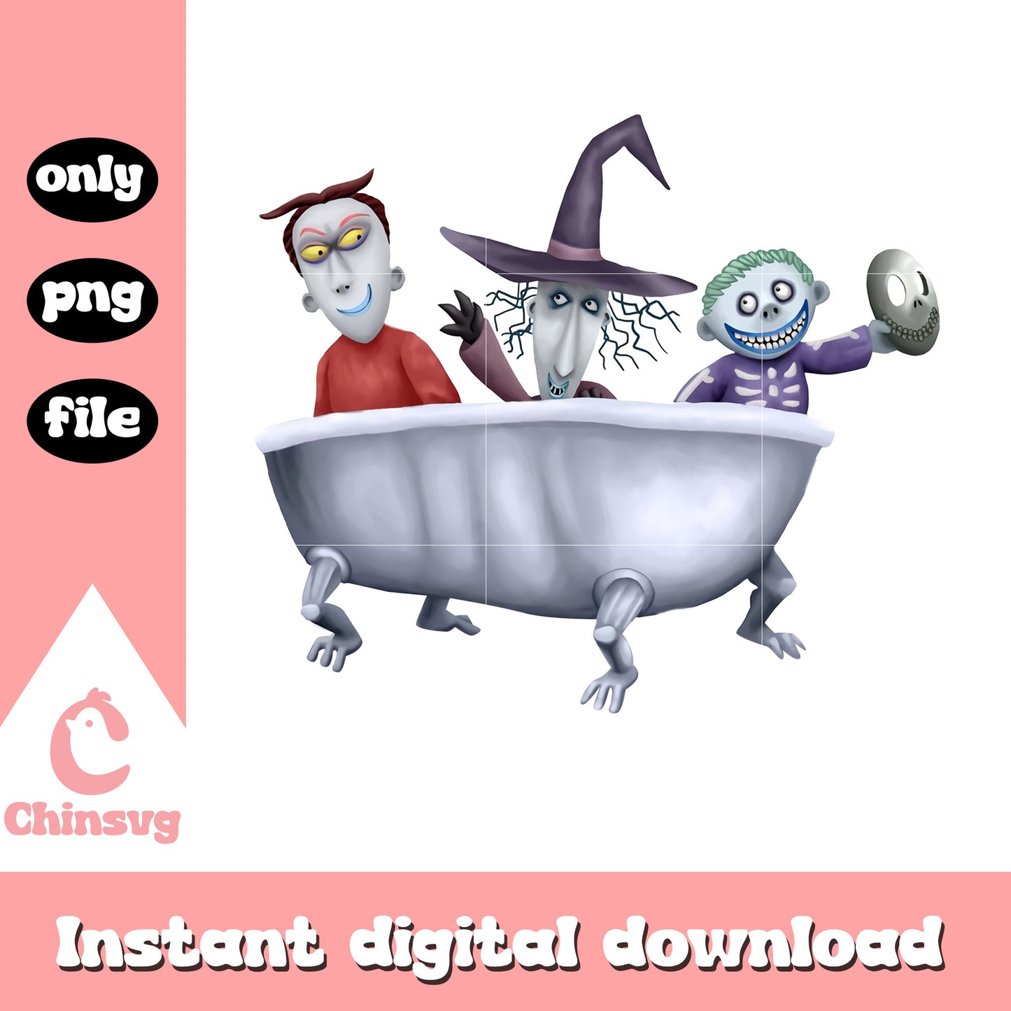 Lock shock barrel gothic png, nightmare before christmas art png