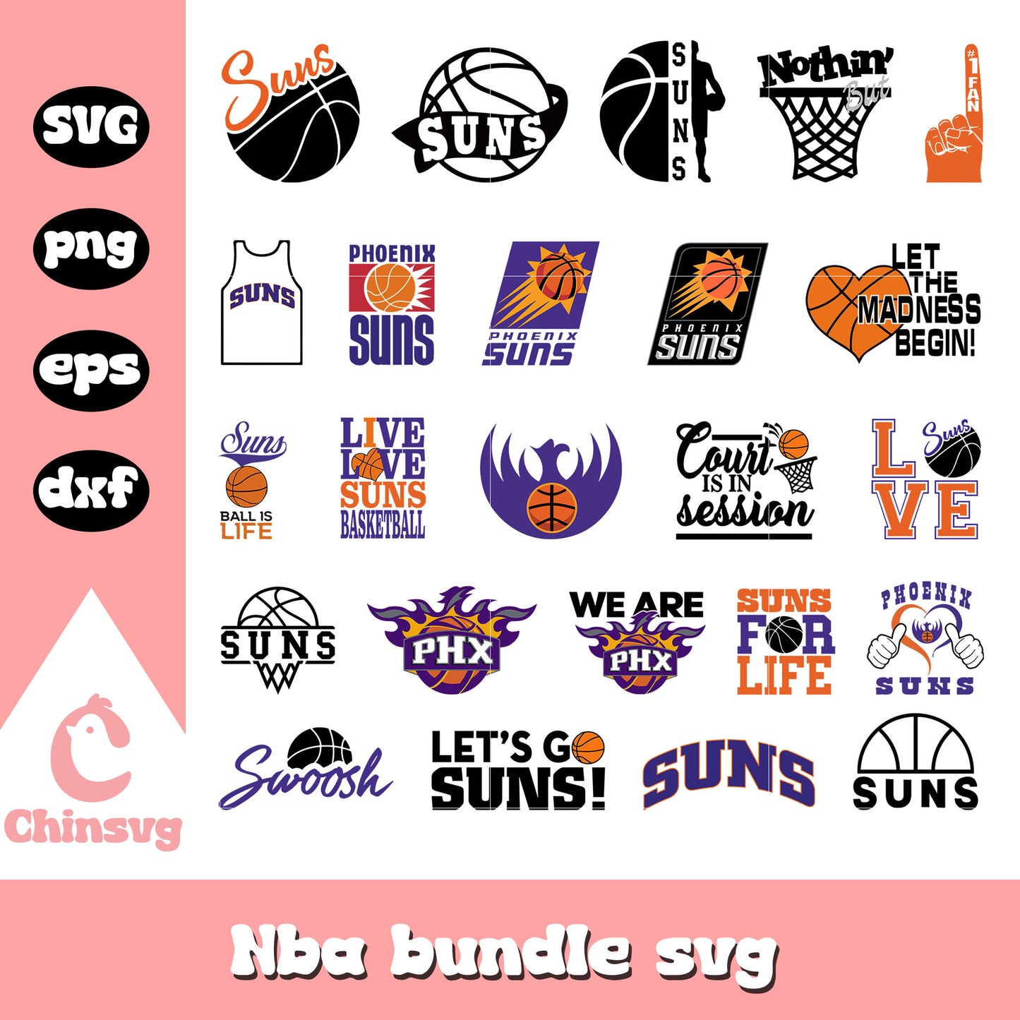 Logo Phoenix Suns design bundle svg, Phoenix Suns svg, nba svg