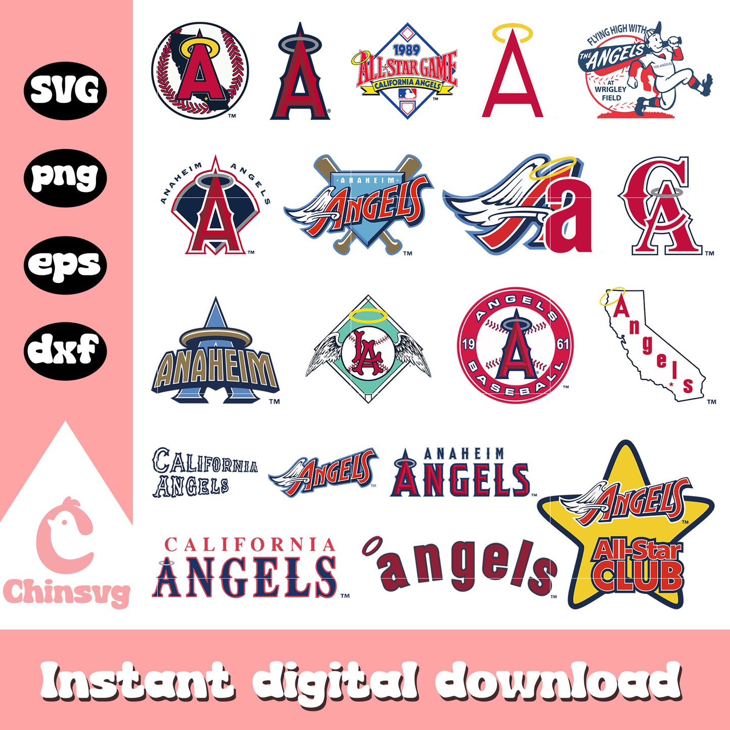 Los angeles angels logo bundle svg, los angeles angels svg