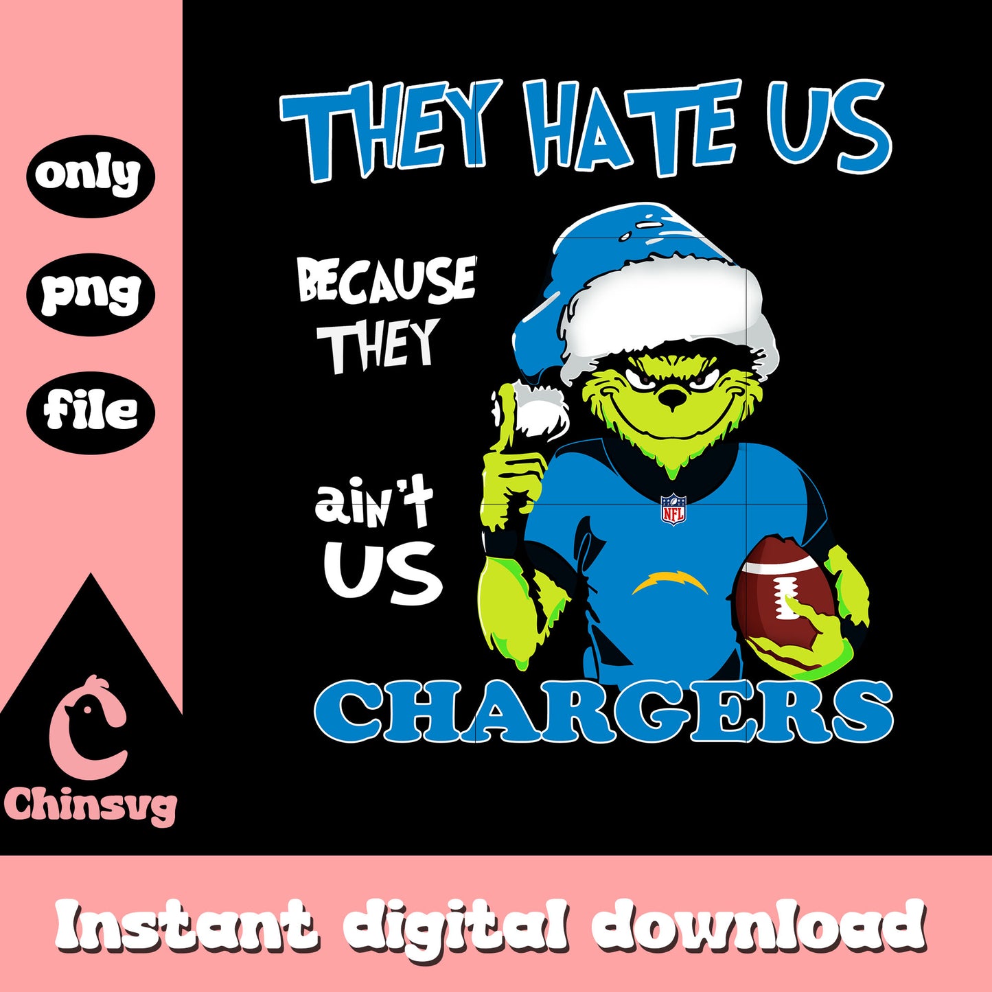 Los angeles chargers grinch png, chargers nfl football team png