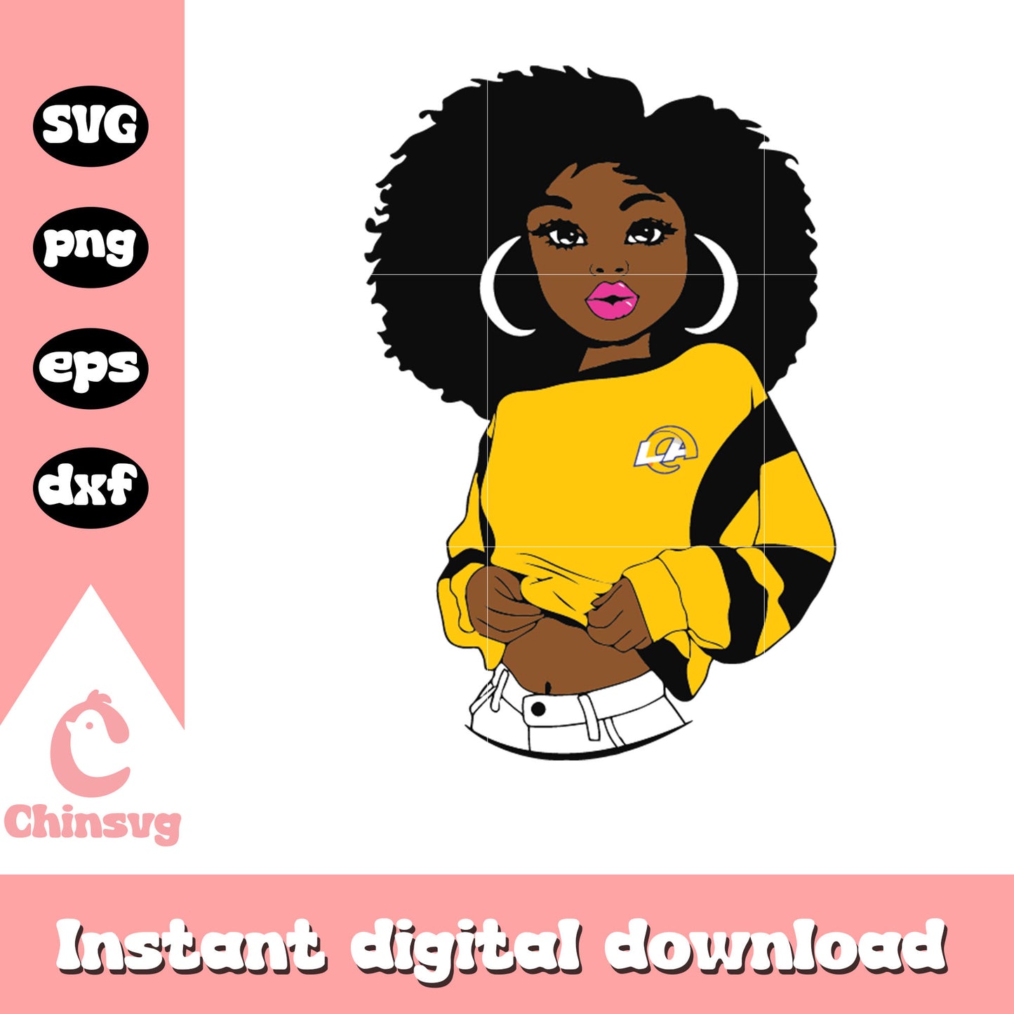 Los angeles rams nfl girl design svg, los angeles rams logos svg