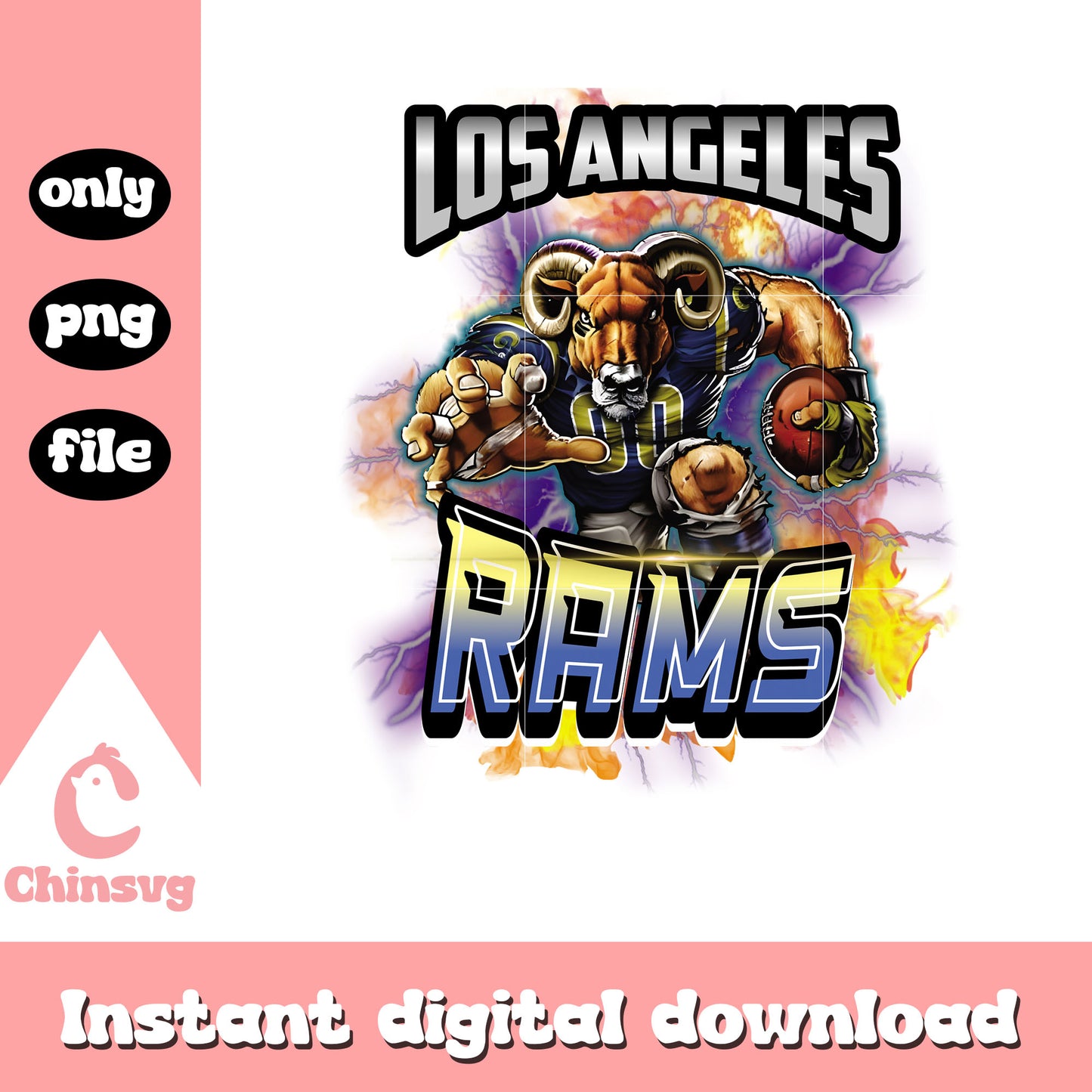 Los angeles rams purple design png, nfl rams football png