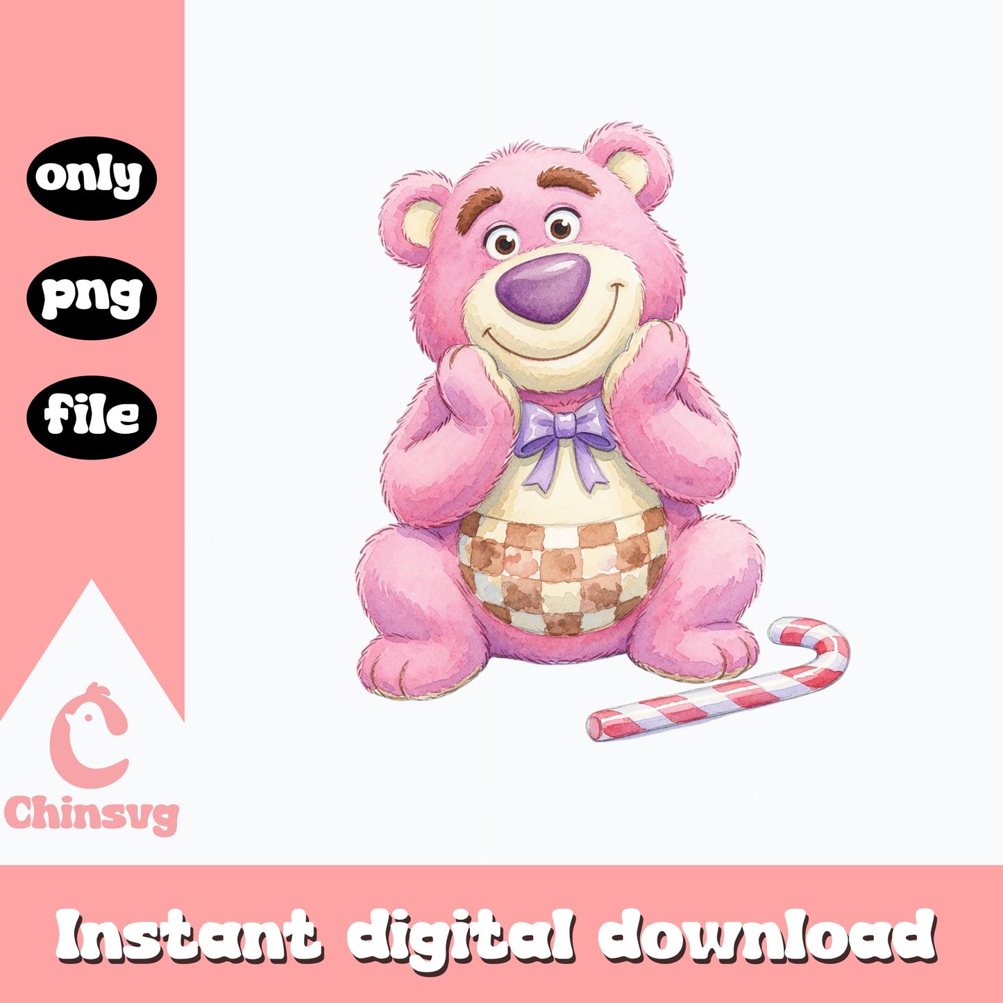 Lotso Bear Christmas PNG, Toy Story Bear PNG, Disney PNG