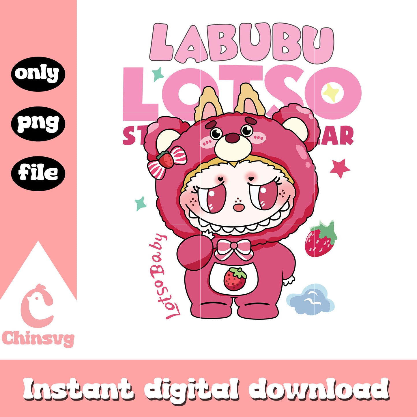 Lotso bear labubu clipart drawing png, labubu bear png
