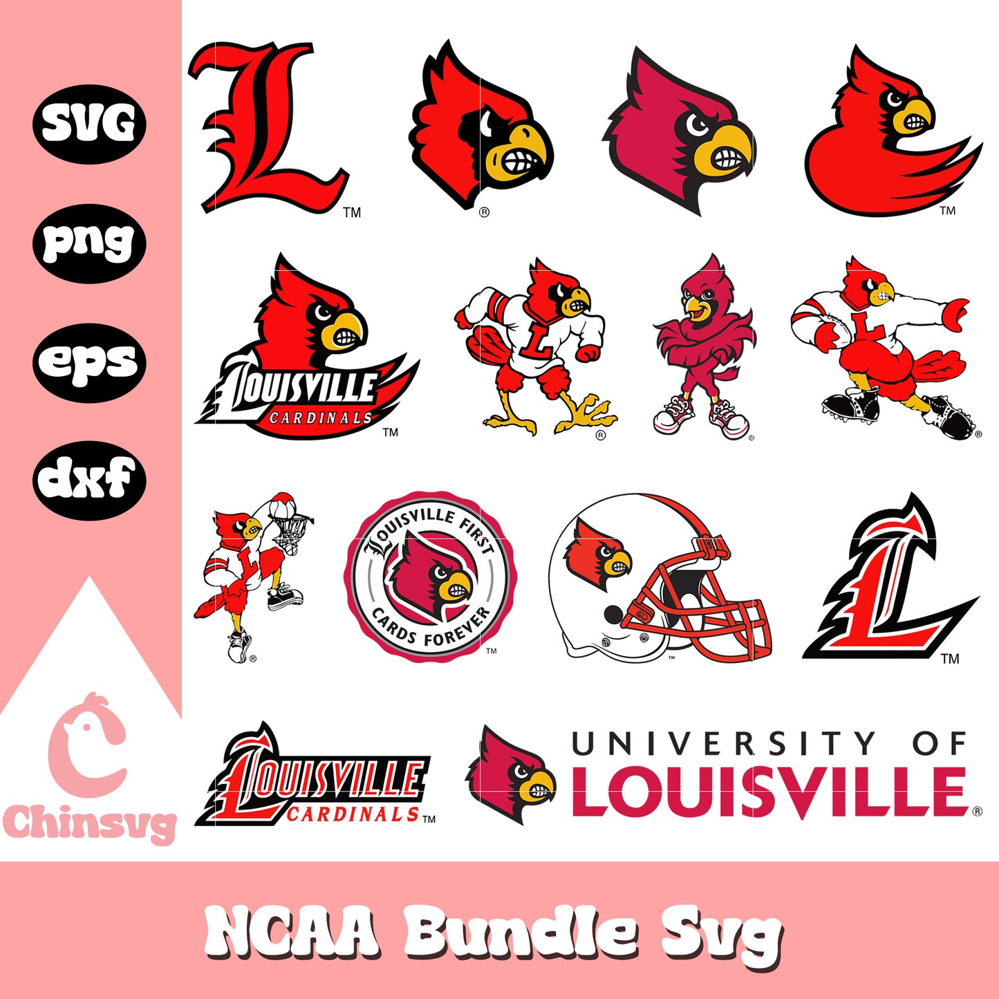 Louisville Cardinals Ncaa logo bundle svg, Louisville Cardinals logo svg