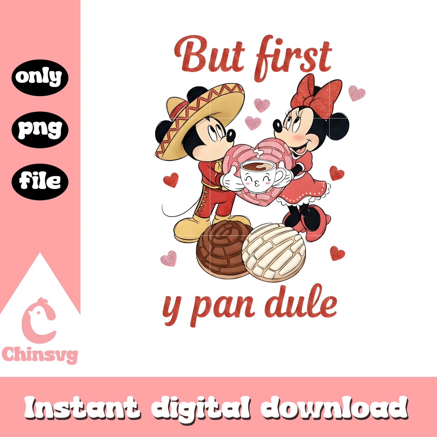 Love conchas couple valentine png, disney valentines png