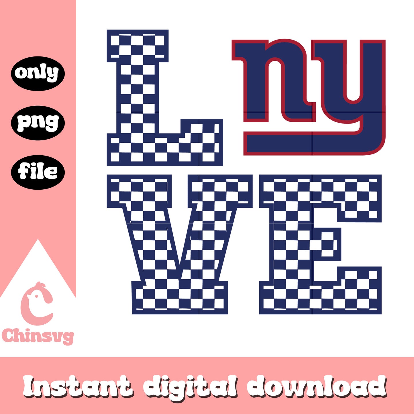 Love ny nfl team font design svg, New York Giants svg
