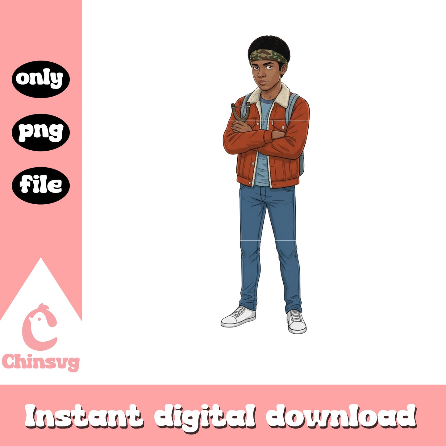 Lucas character ice cream png, stranger things characters png