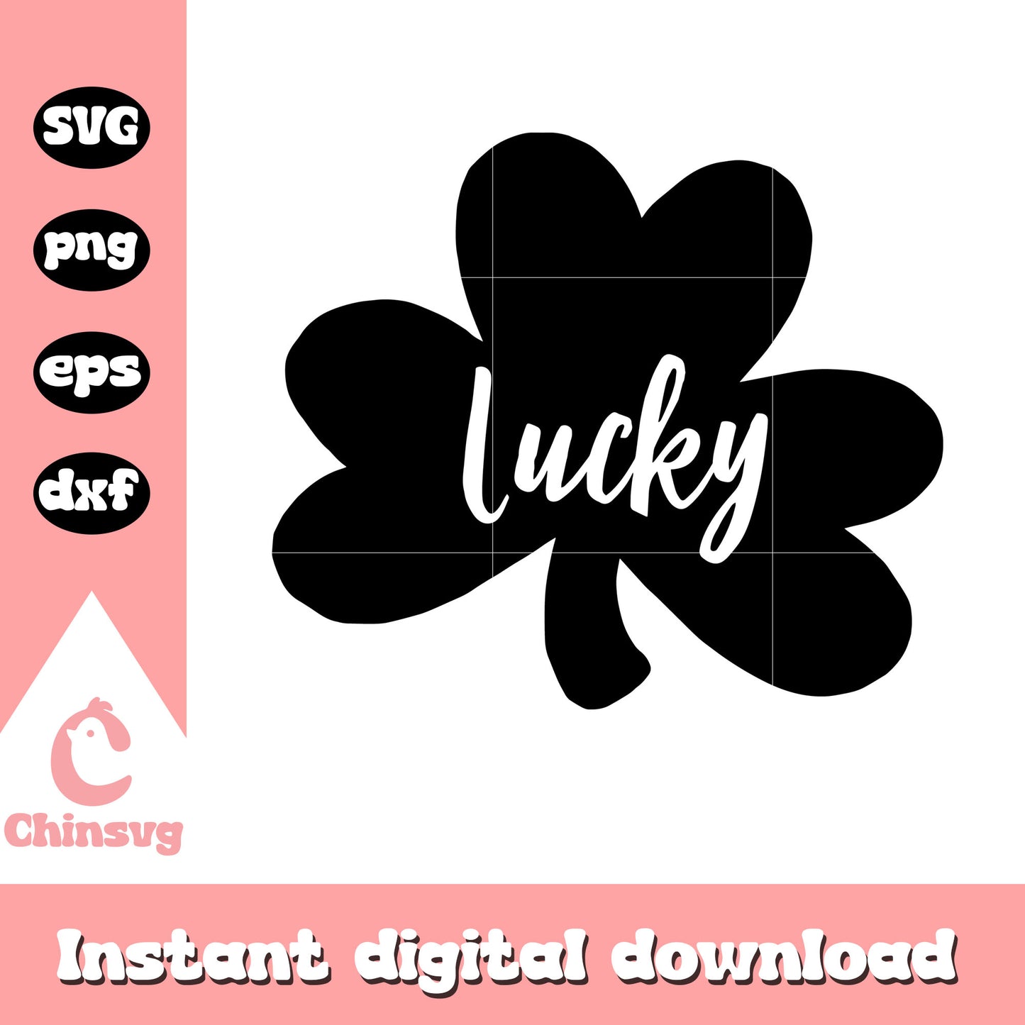 Lucky black shamrock design svg, happy saint patricks day svg
