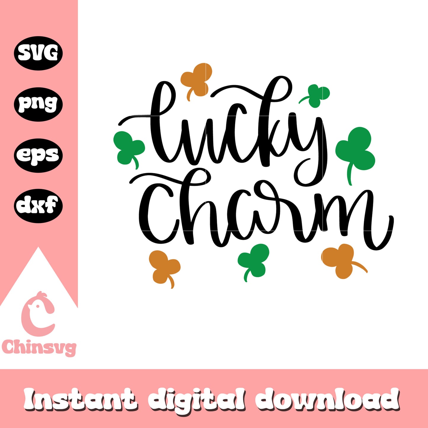 Lucky charm font design svg, st patricks day quotes svg