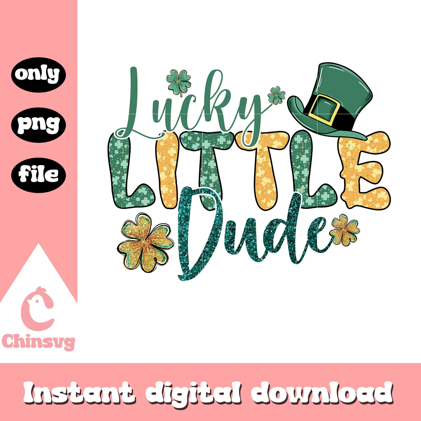 Lucky little dude png, st patrick's day decorations png