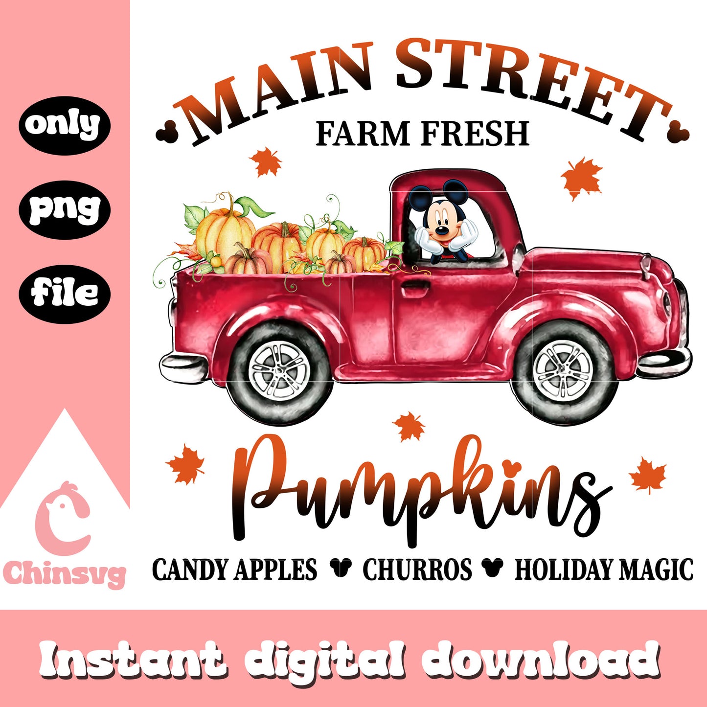 Main street pumpkins mickey disney quote design png, pumpkins png