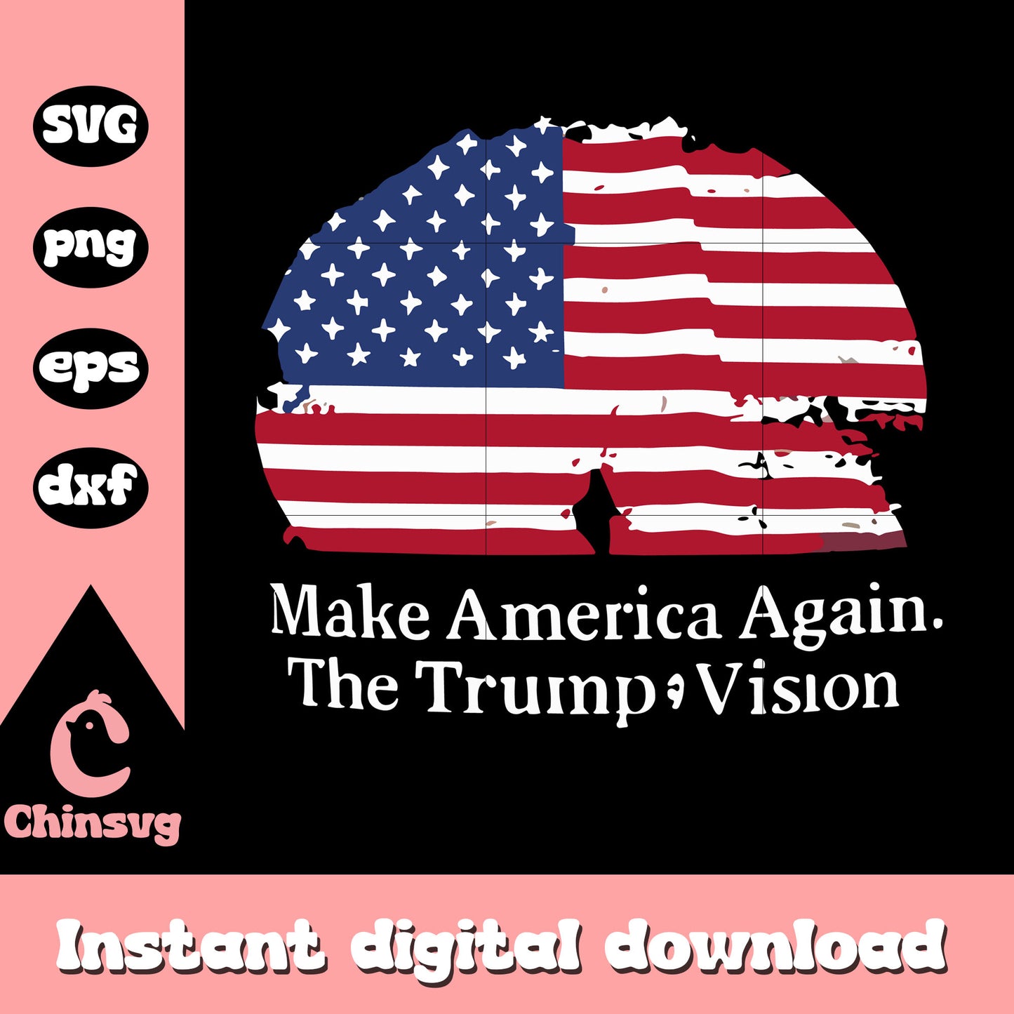 Make america again flag design svg, trump 2025 vision svg