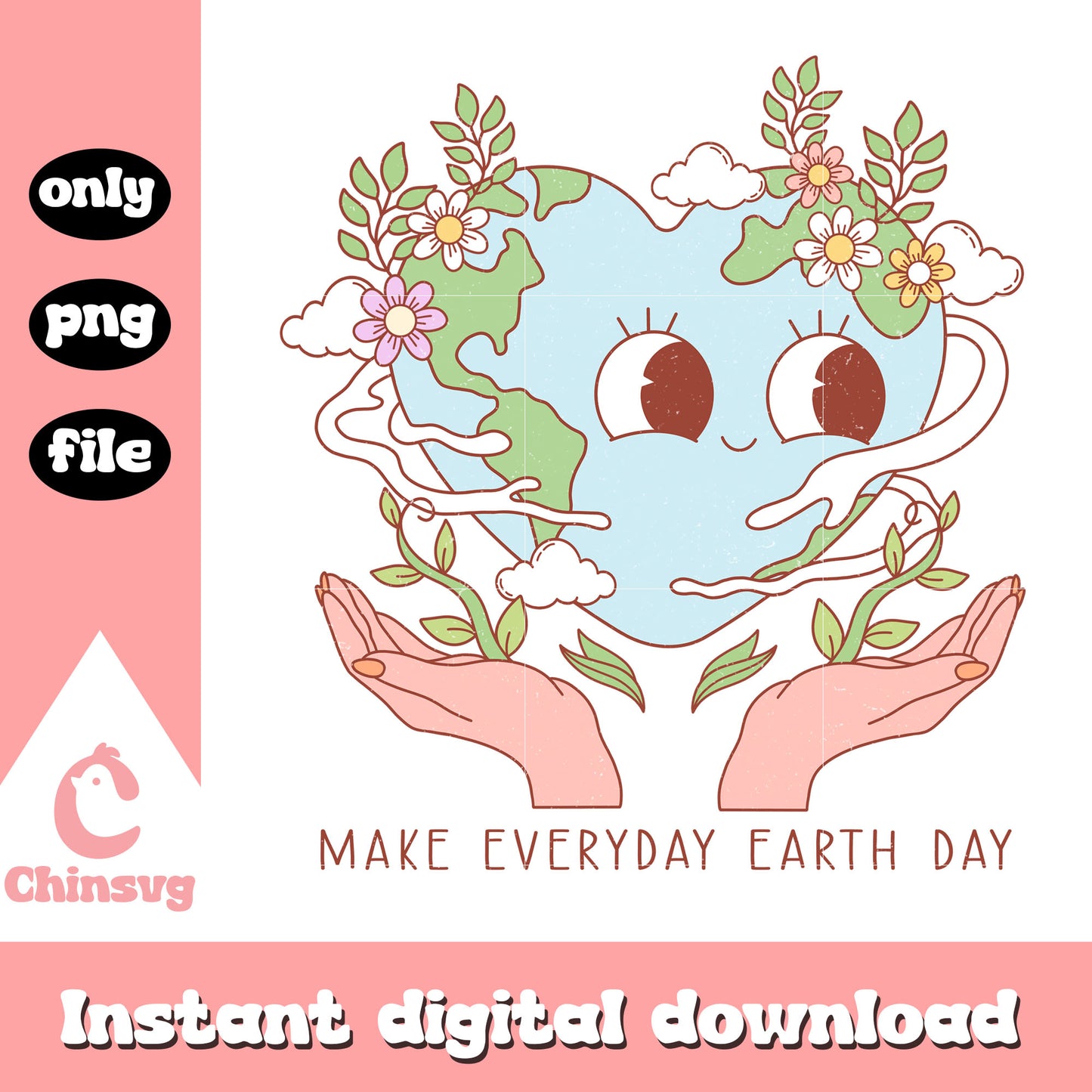 Make every day earthday png, logo design png, earth day 2025 png