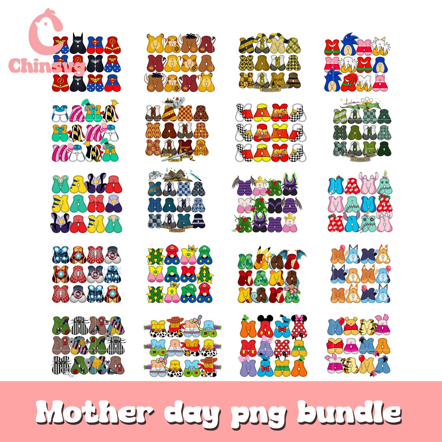 Mama font cartoon design bundle png, mama cartoon png