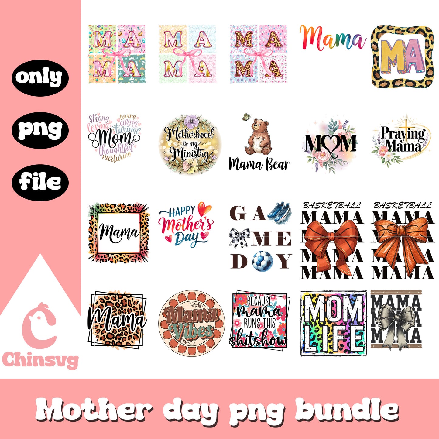 Mama font design bundle png, when in mother day png, free font png