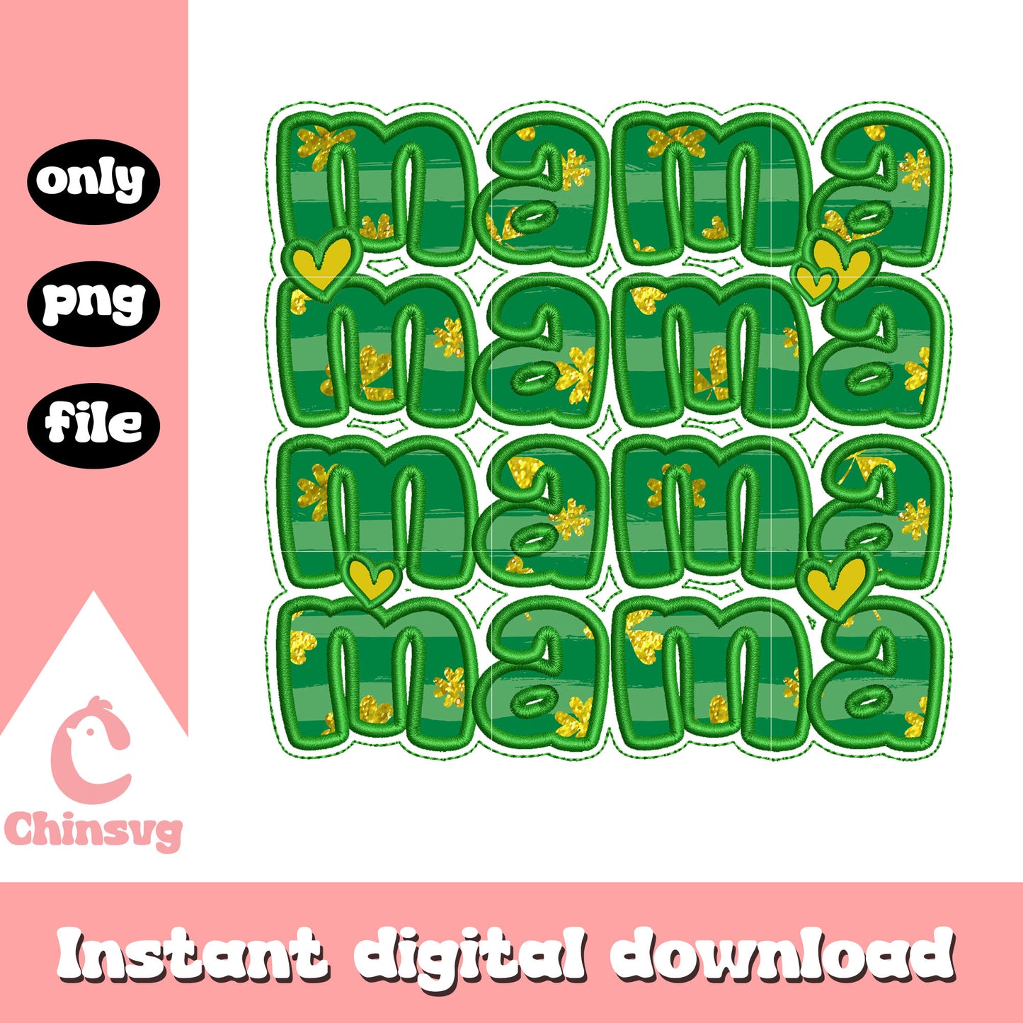 Mama gold patrick's day png, mama png, st.patrick day png