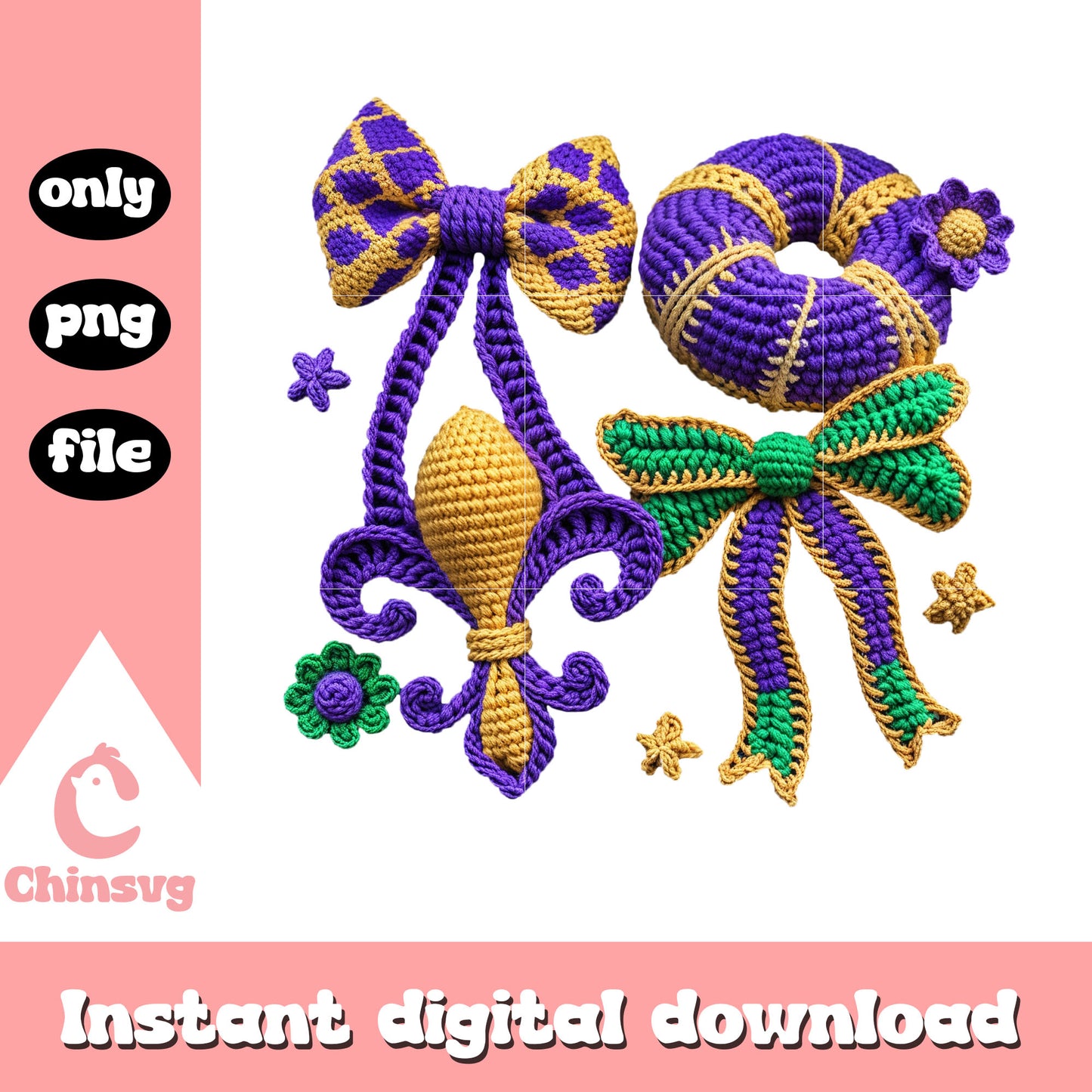 Mardi gras sticker crochet png, when is mardi gras 2025 png
