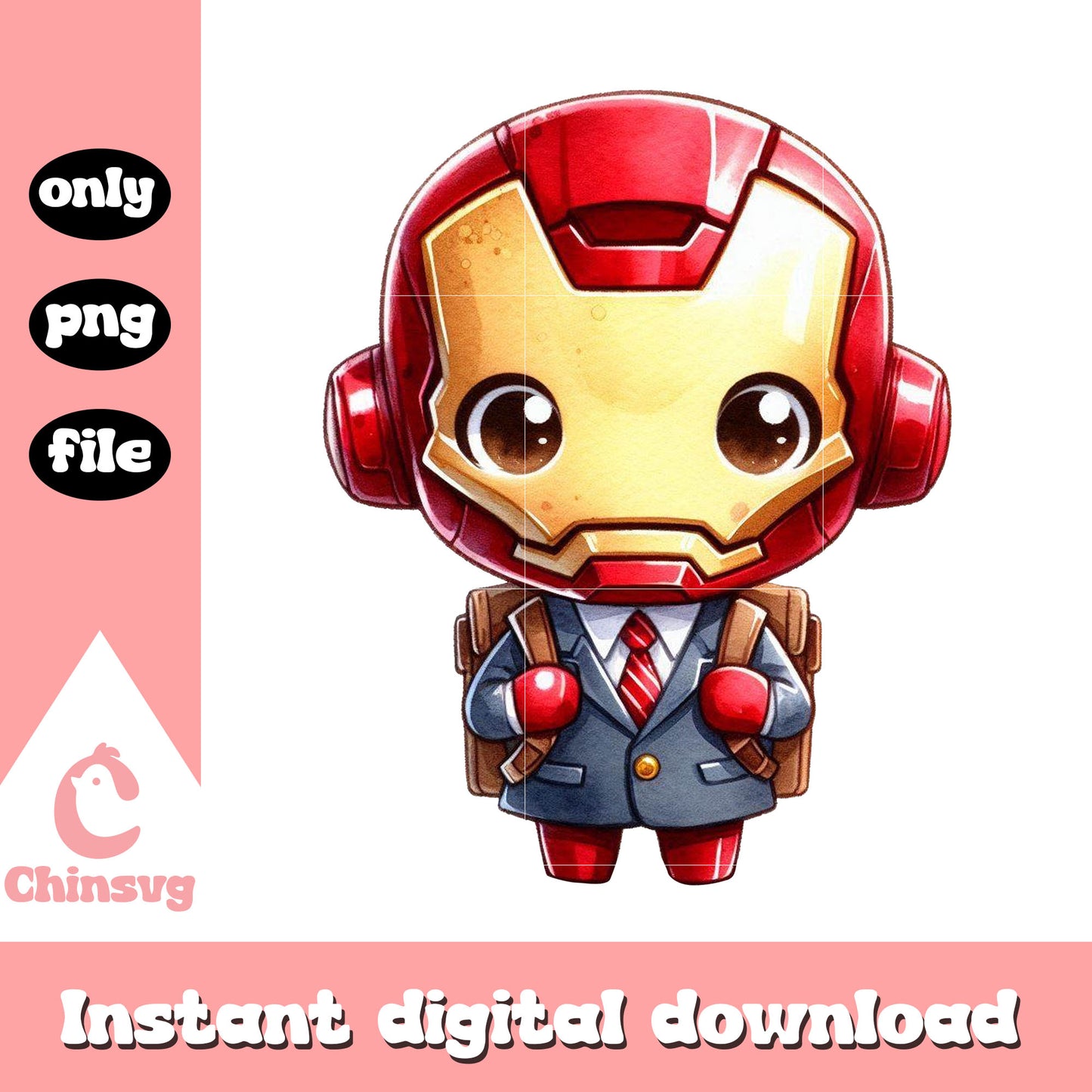 Marvel iron man hero design png, school supplies png