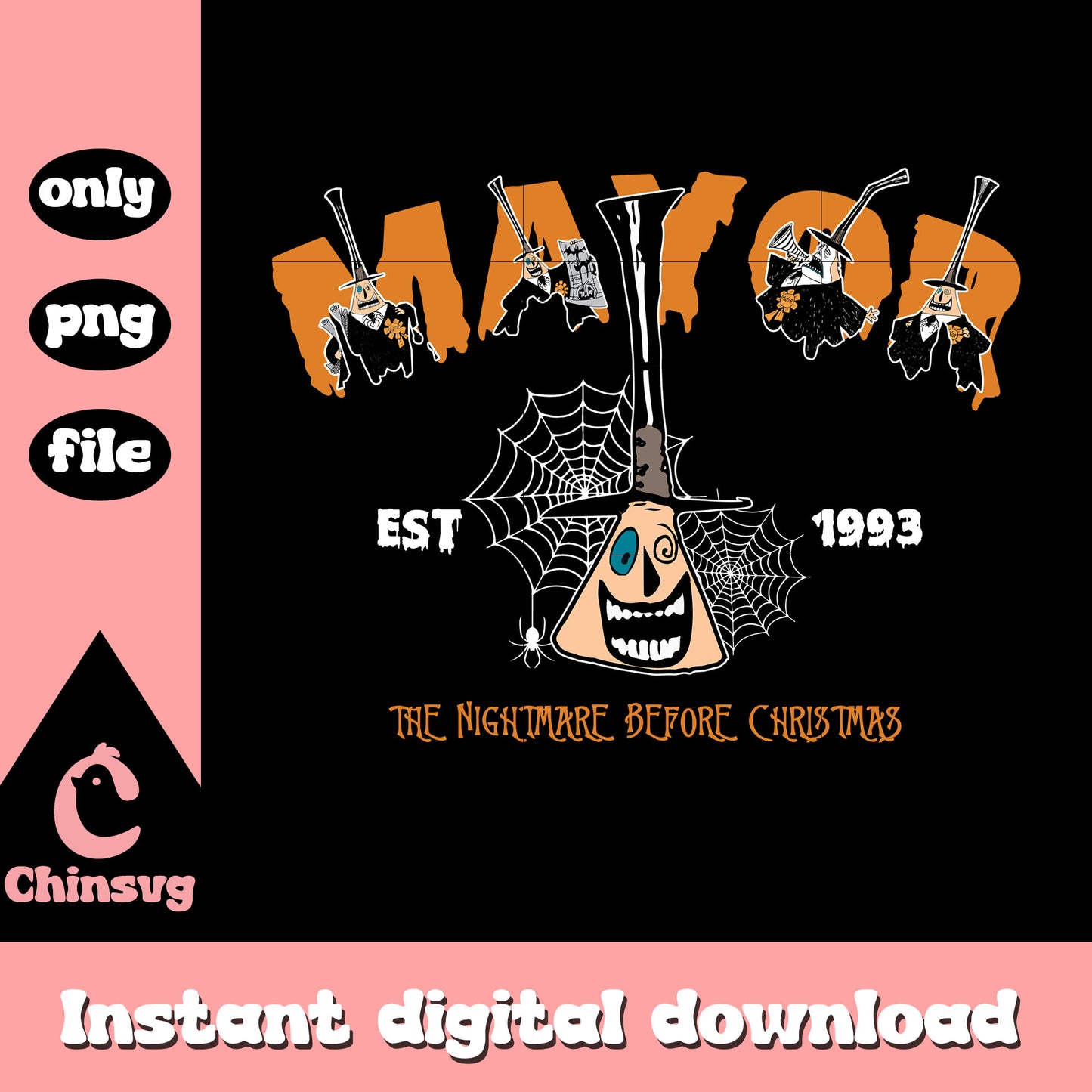 Mayor est 1993 nightmare before christmas art png, mayor nightmare before christmas png